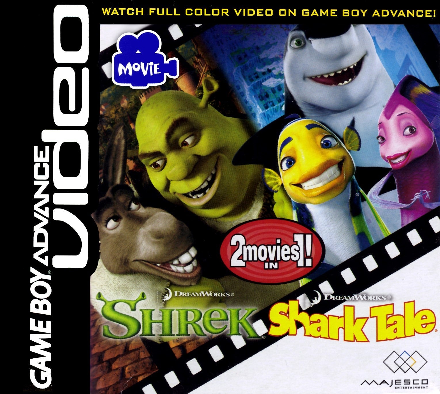 Original Game Boy Advance Video Cartridge - Shrek & Shark Tale Bundle - Play Classic Animated Movies on GBA - Perfect for Kids, Collectors & Retro Gaming Enthusiasts