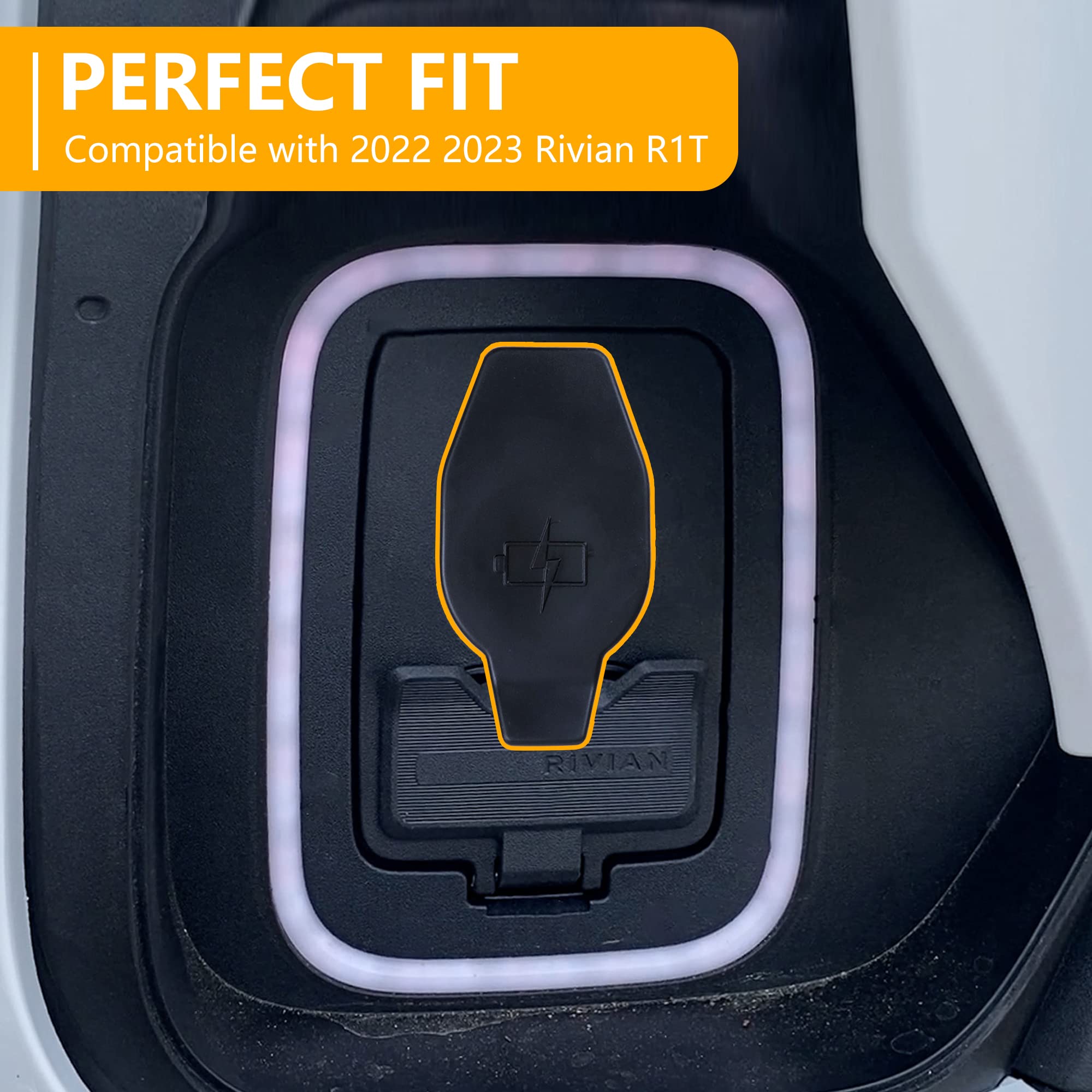 Rivian R1T R1S Charger Cover - Waterproof Dust Plug for 2022-2025 Models | TPE Charging Port Protector | Exterior Accessories (1 Pack, Black) | Perfect for Off-Road & Outdoor Adventures
