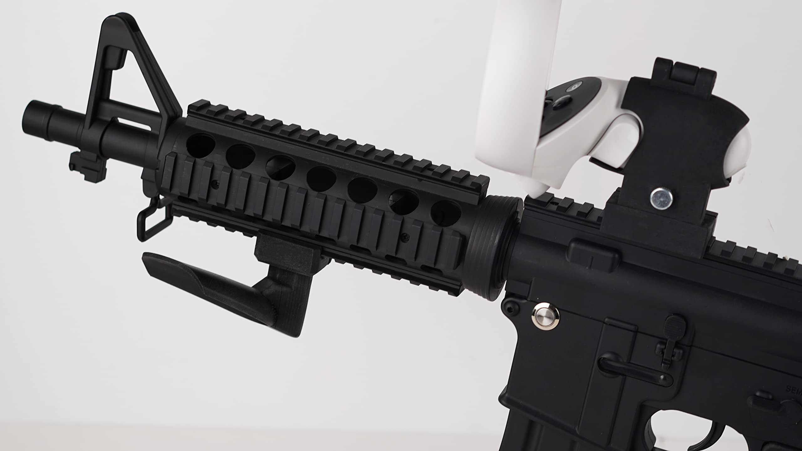 Aokicase VR Controller Accessories for Meta Quest 2 - Pistol Grip for FPS Games | Enhanced Shooting Experience | Compatible with Meta Quest 2 Accessories (Black, M4 Style) | Perfect for First-Person Shooter Games, Virtual Reality Combat & Immersive Gaming Experience