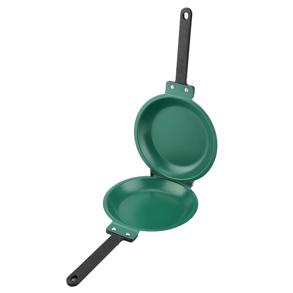 Non-Stick Ceramic Double-Sided Pancake Pan - Green Shell-Shaped Frying Pan for Perfect Pancakes, Crepes & Eggs | Ideal for Breakfast, Brunch & Family Cooking