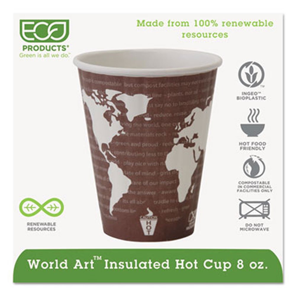 Eco-Friendly Compostable 8Oz Maroon Hot Coffee Cups - 800 Count Carton | Biodegradable Insulated Paper Cups for Coffee, Tea, Hot Chocolate - Perfect for Cafes, Offices, and Eco-Conscious Events