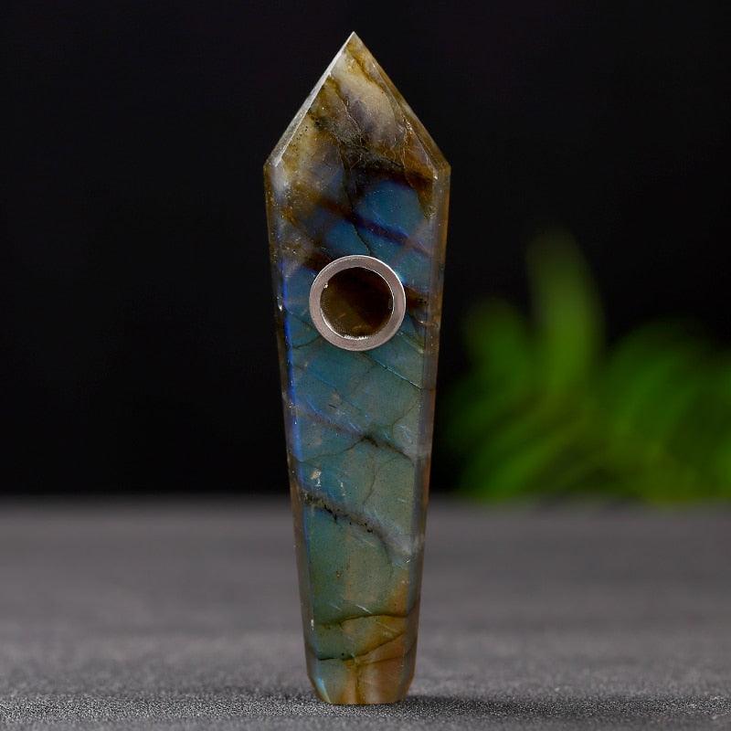 Natural Amethyst Reiki Healing Pipe | Smooth Crystal Stone Smoking Pipe for Meditation & Relaxation | Portable Spiritual Accessory for Energy Cleansing & Stress Relief