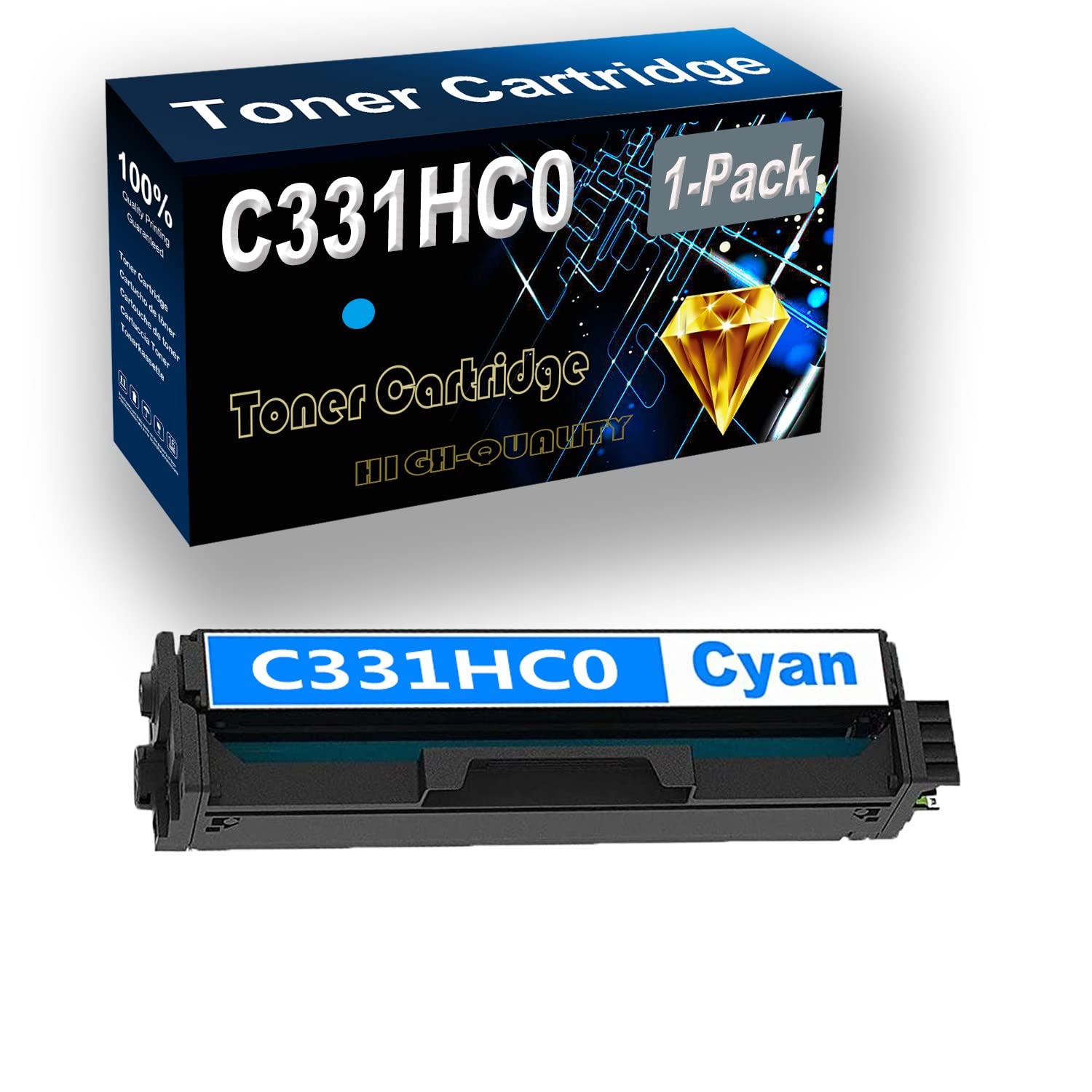 1-Pack Cyan Compatible Toner Cartridge Replacement for HP C3326 & C331HC0 - Works with C3326dw, MC3326adwe, MC3326i Printers | Ideal for Home Office & Small Business Printing Needs