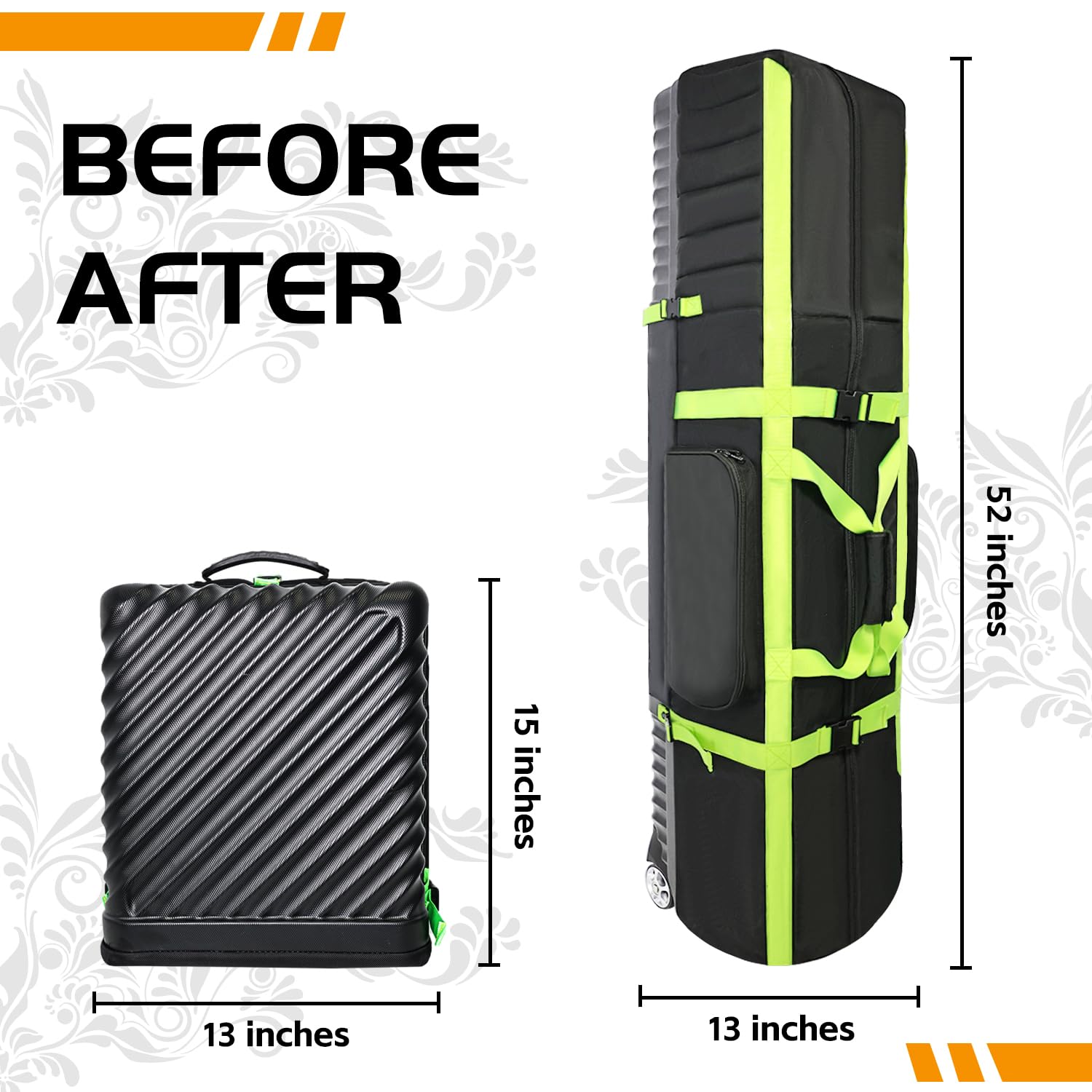 Kube Ultra-Portable Foldable Golf Travel Bag with Wheels - Hard Golf Travel Case for Airlines | Lightweight & Easy to Carry | Perfect for Golf Trips, Air Travel & Storage | Durable Golf Club Protection