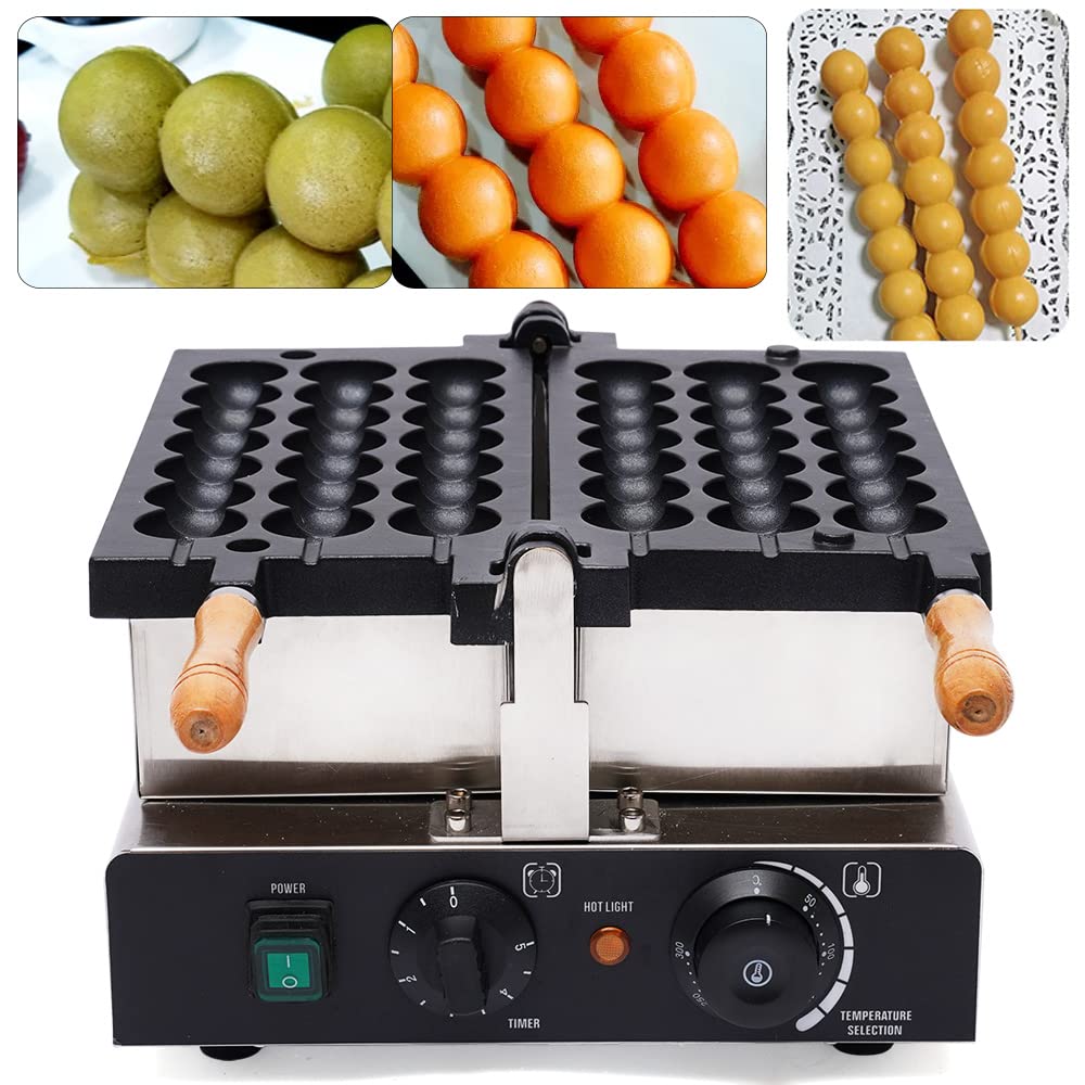 6-Piece Electric Waffle Skewer Maker Set - Mini Commercial Waffle Baker for Kids Breakfast, DIY Snack Skewers, Party & Bar Treats - Perfect for Family Cooking, Birthday Parties & Cafe Desserts