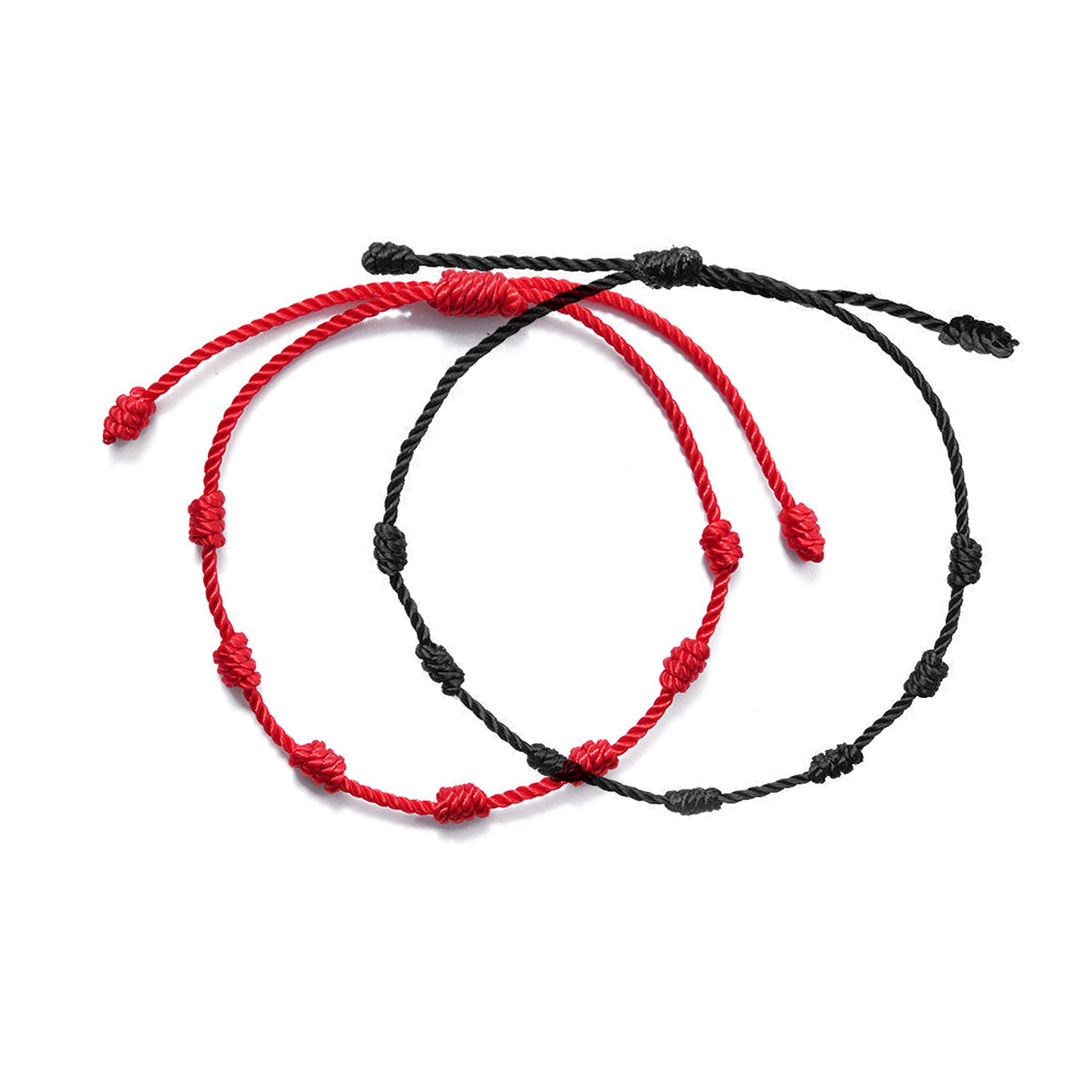 Handmade 7 Knots Red String Bracelet - Lucky Charm for Success, Prosperity & Protection | Bling Friendship Jewelry for Women, Men, Couples & Teens | Perfect for Gifts, Daily Wear & Spiritual Blessings