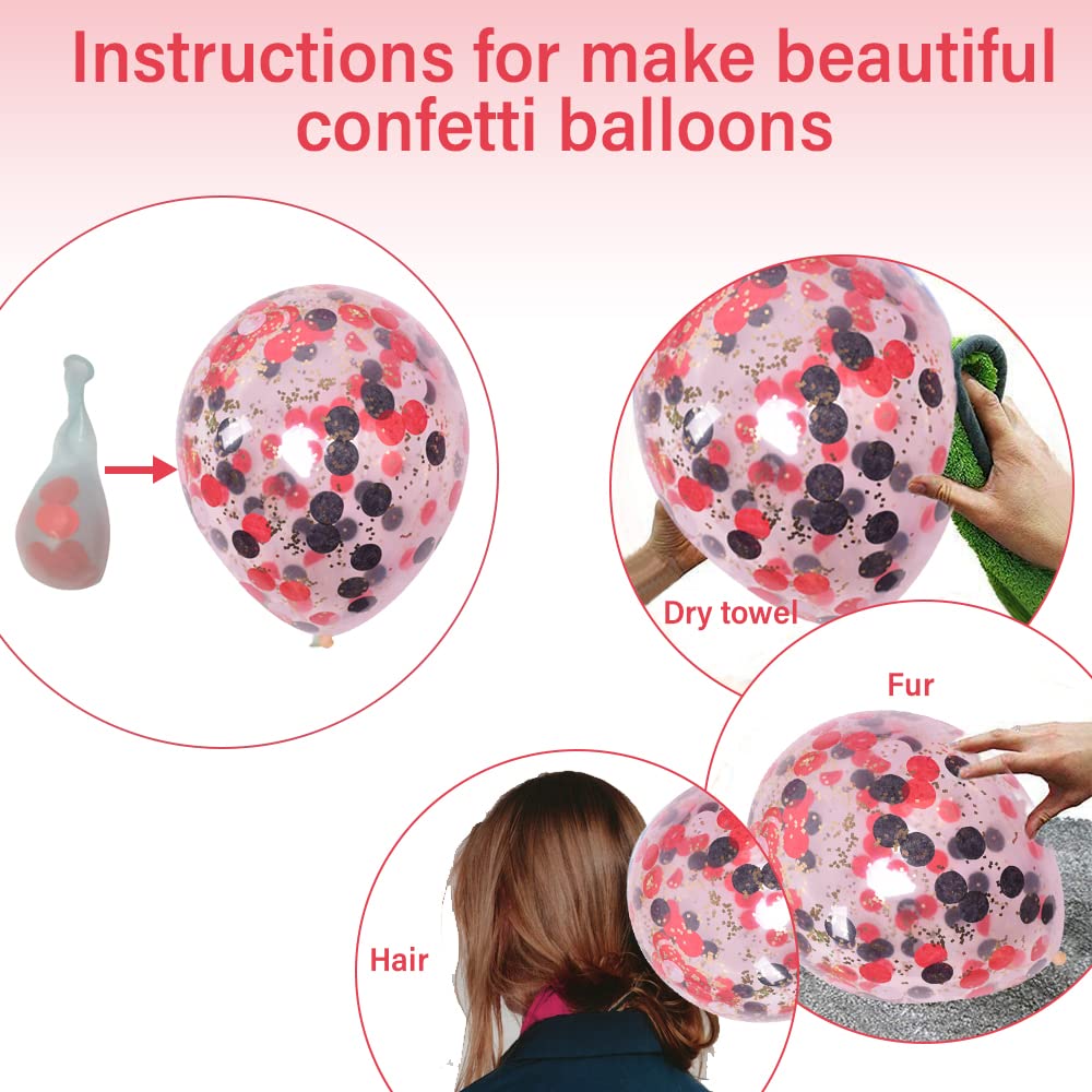 Minhero 48th Birthday Party Decorations - Red & Black Happy Birthday Banner, Number 48 Balloons, Sash with Latex & Confetti Balloons for Women's 48th or 84th Birthday Celebration - Perfect for Milestone Birthday Parties, Retirement Celebrations & Anniversary Events