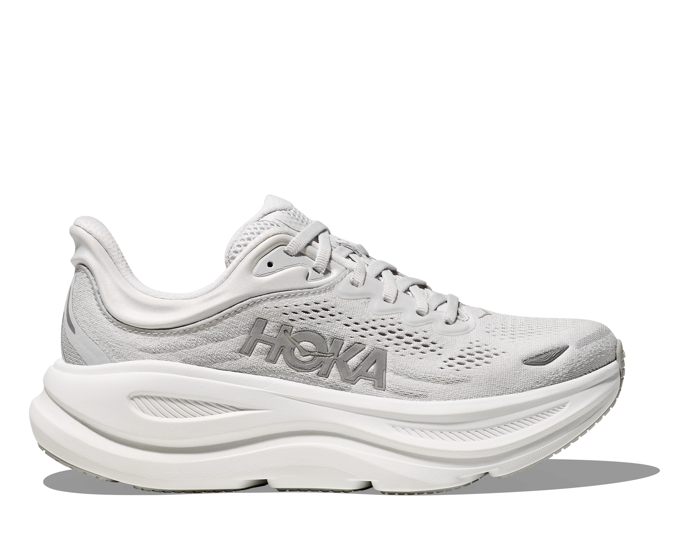 Hoka Women's Bondi 9 Running Shoes - Stardust/Silver | Cushioned Comfort for Road Running, Walking & All-Day Wear