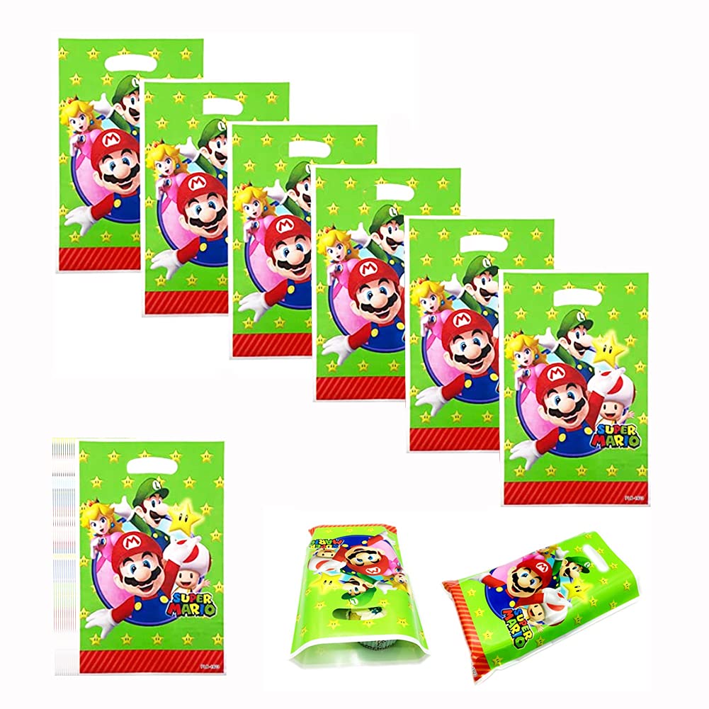 30 Pack Super Mario Themed Party Gift Bags - Cute Video Game Birthday Supplies for Kids | Candy Bags, Children's Party Favors, Game-Themed Celebration Accessories - Perfect for Birthday Parties, School Events & Holiday Gift Giving