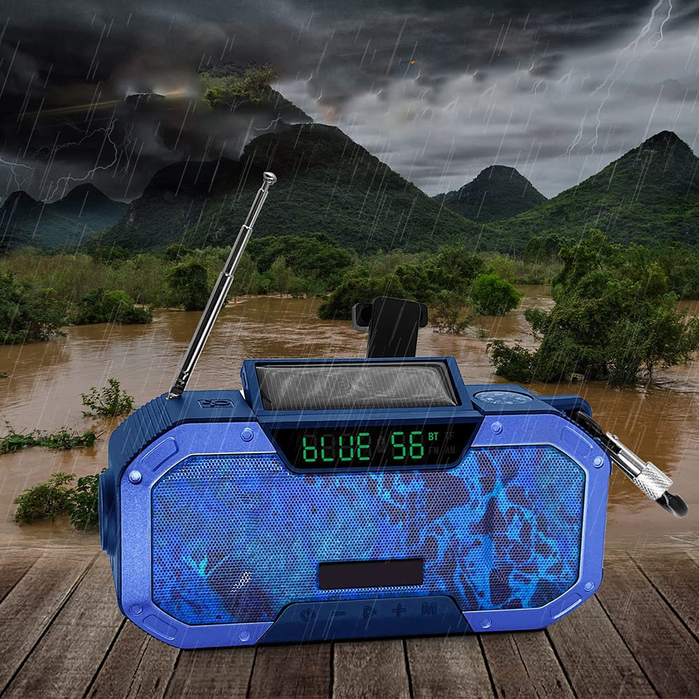 Wind Up Solar Radio - Hand Crank & Solar Powered DAB/FM Emergency Radio with 5000mAh Battery, USB Phone Charger & LED Flashlight | Perfect for Camping, Hiking, Power Outages & Outdoor Adventures