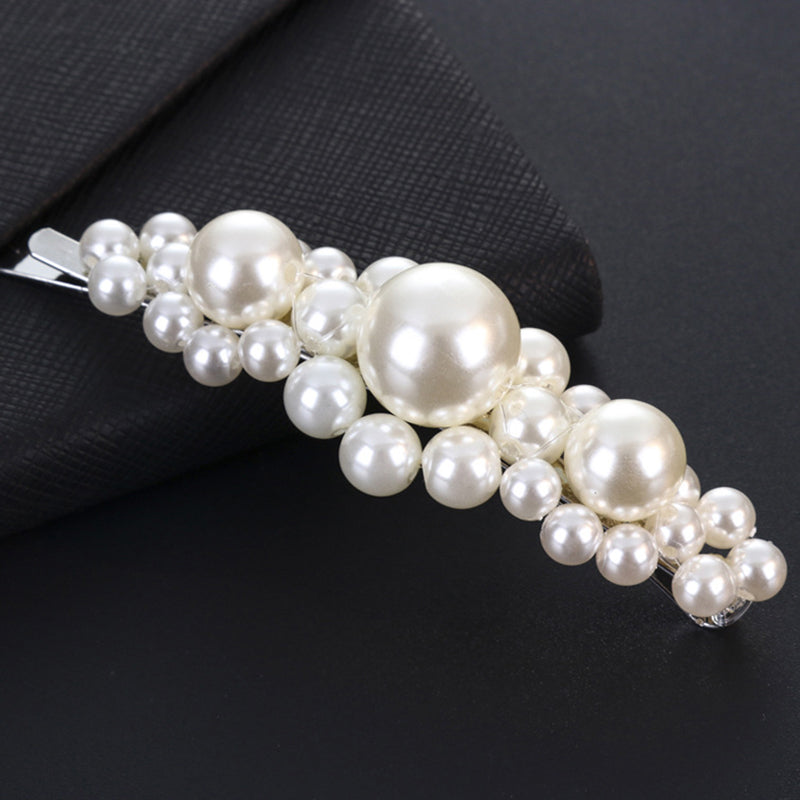 Vintage Handmade Pearl Beaded Hair Clip - Elegant Bridal Hair Accessory for Weddings, Prom & Special Occasions