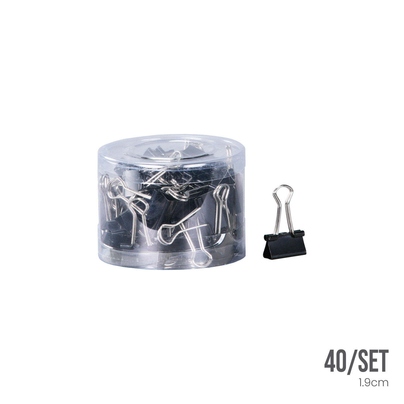 19mm Binder Clips Black - 40 Pack (FYD19/BK HFH4054) - Perfect for Office, School, Home Organization & Paperwork