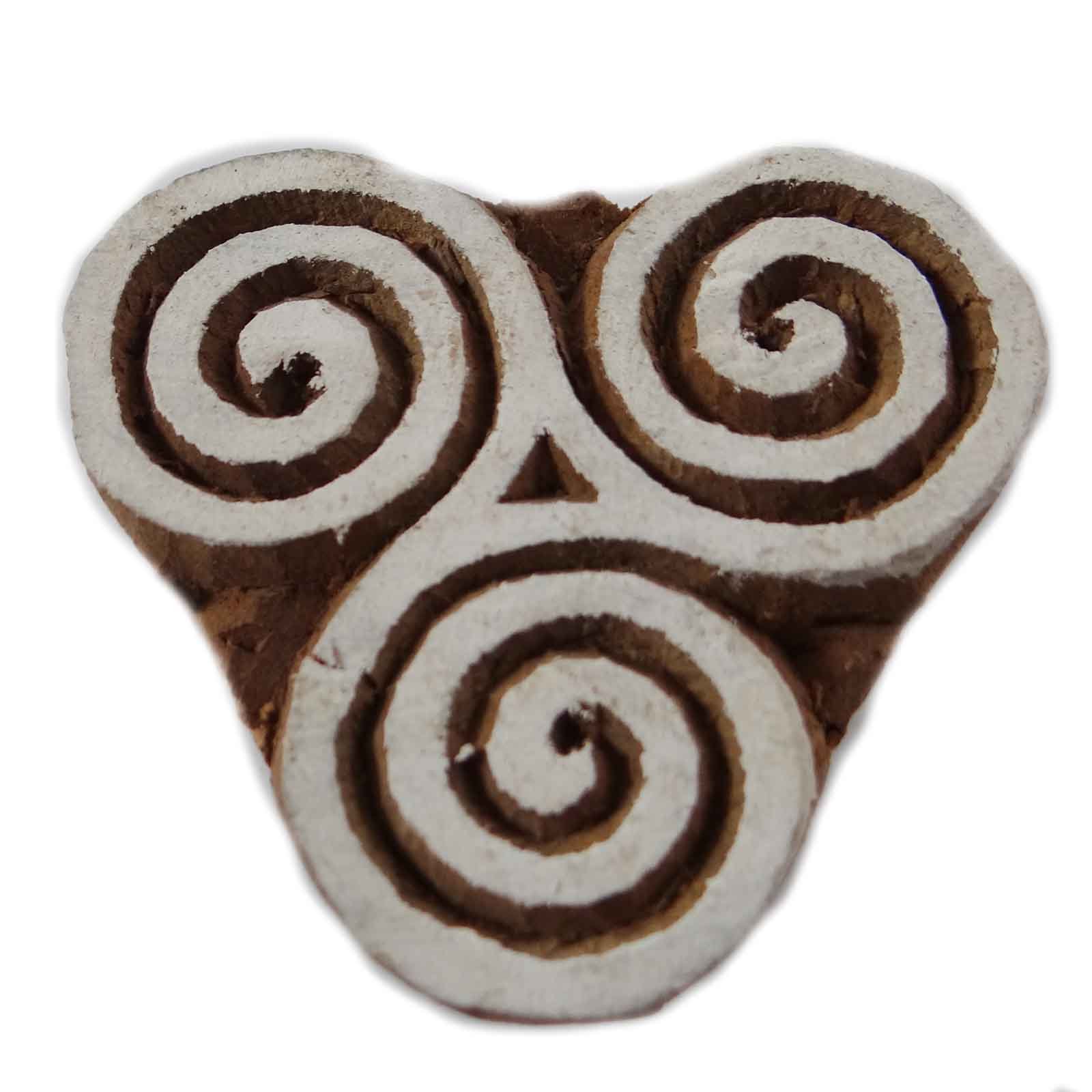Spiral Pattern Wooden Stamp for Textile Crafting & Apparel Border Design - DIY Fabric Printing, Scrapbooking & Home Decor Projects