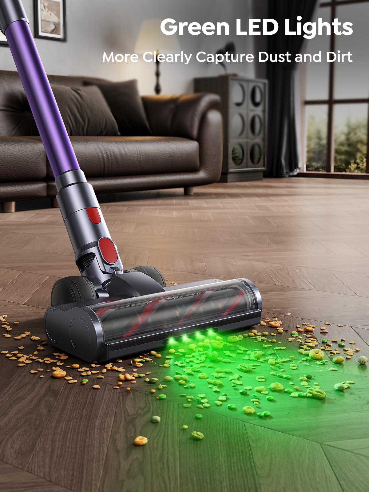 **Powerful Cordless Vacuum Cleaner - 550W 45KPA Suction, 60 Min Runtime, Self-Standing & Wall Mount Charging - Smart Auto Mode for Pet Hair, Carpet & Hard Floors - Ideal for Home Cleaning & Quick Pickups**