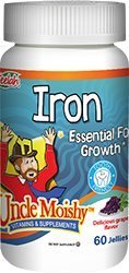 Uncle Moishy Iron 5mg Chewable Jellies - 60 Count | Delicious Iron Supplement for Kids & Adults | Supports Energy & Healthy Blood - Perfect for Travel, School & Daily Nutrition