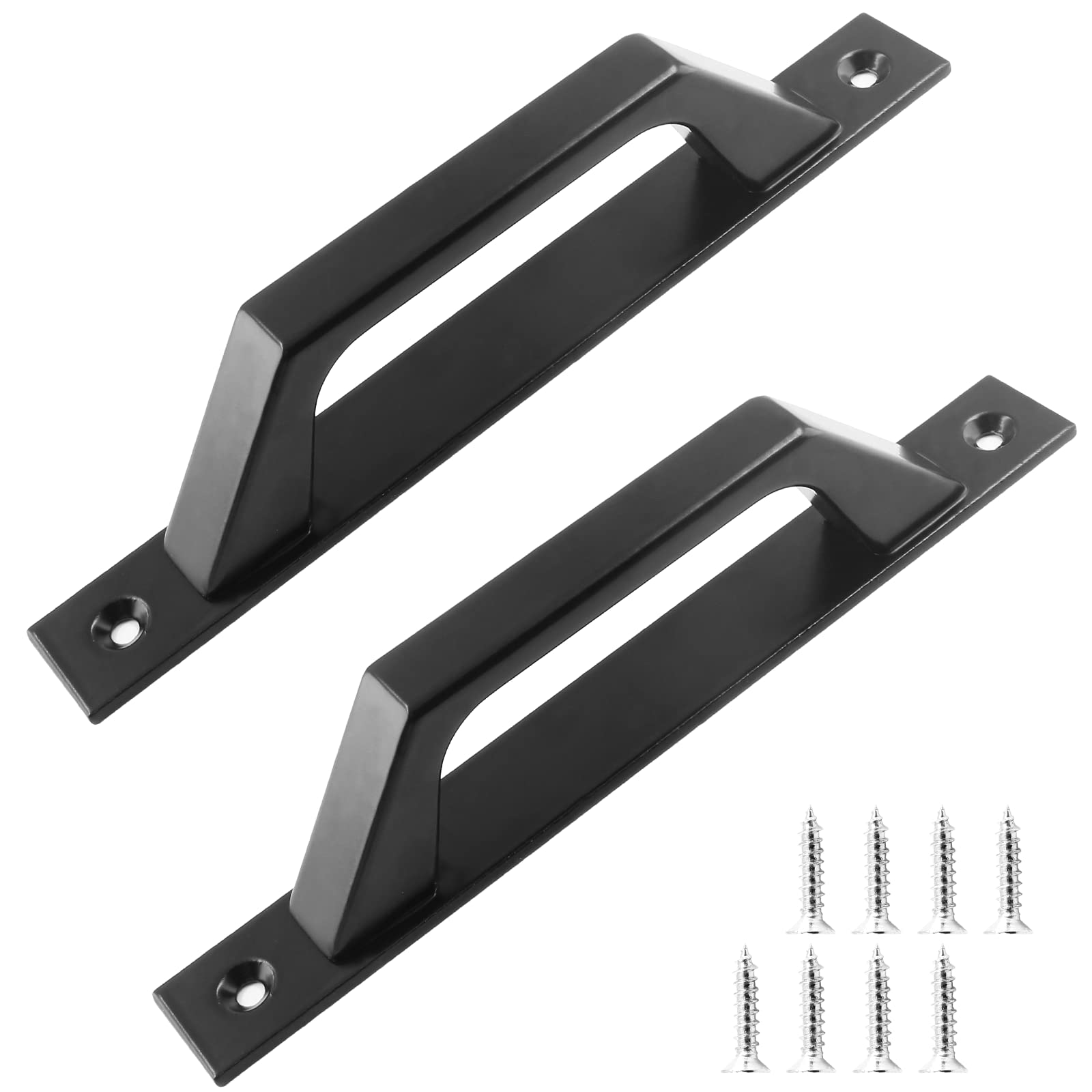 2 Pack Black 7.9 Inch Sliding Barn Door Handles - Heavy Duty Aluminum Alloy Door Pull Handles for Barn Doors, Gates, Cabinets, Closets, Drawers, Garage & Shed - Perfect for Rustic Home Decor & DIY Projects