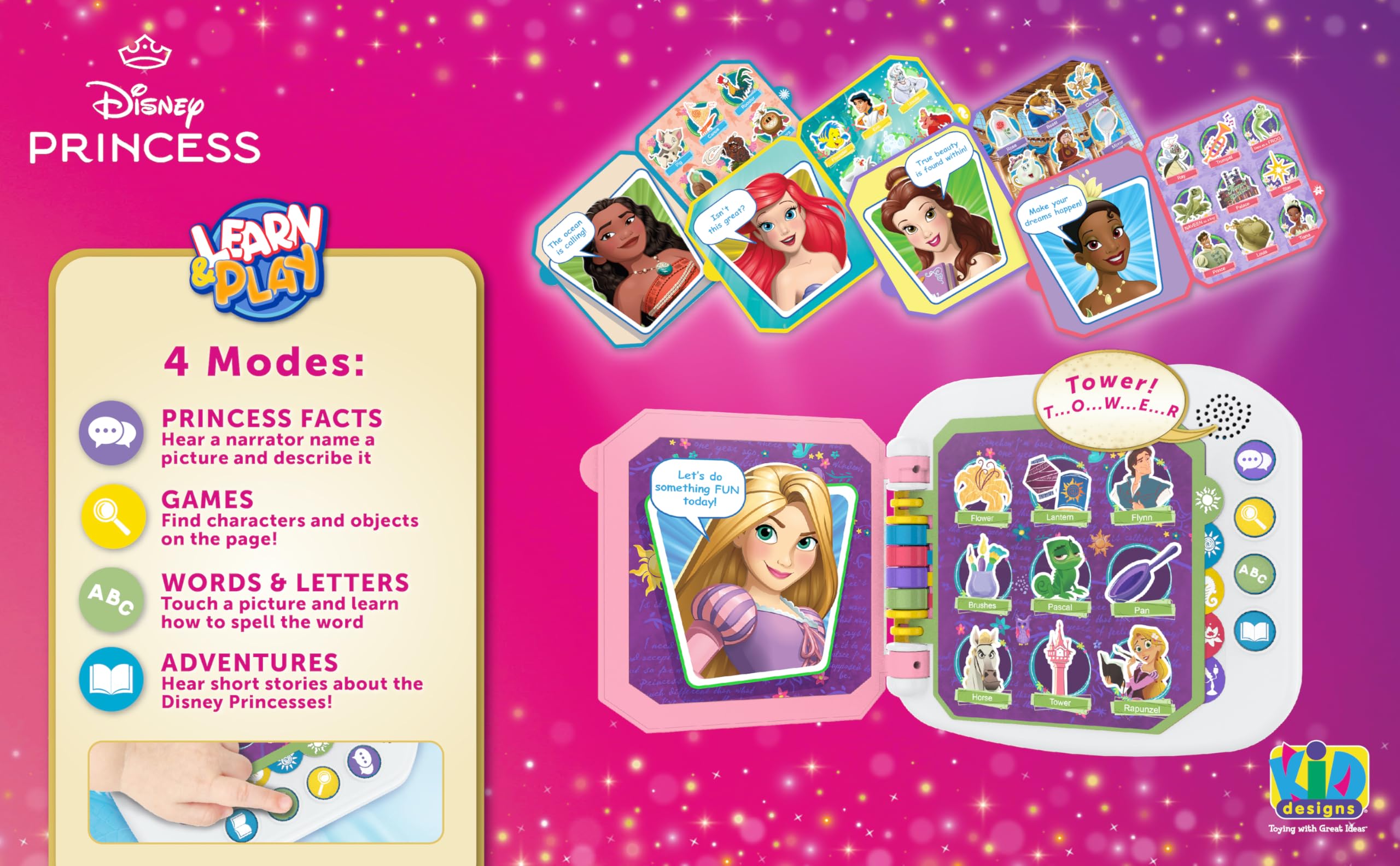 Disney Princess Interactive Learning Book for Toddlers - Preschool Educational Toys with Fun Activities | Perfect Gift for Disney Fans & Early Childhood Development
