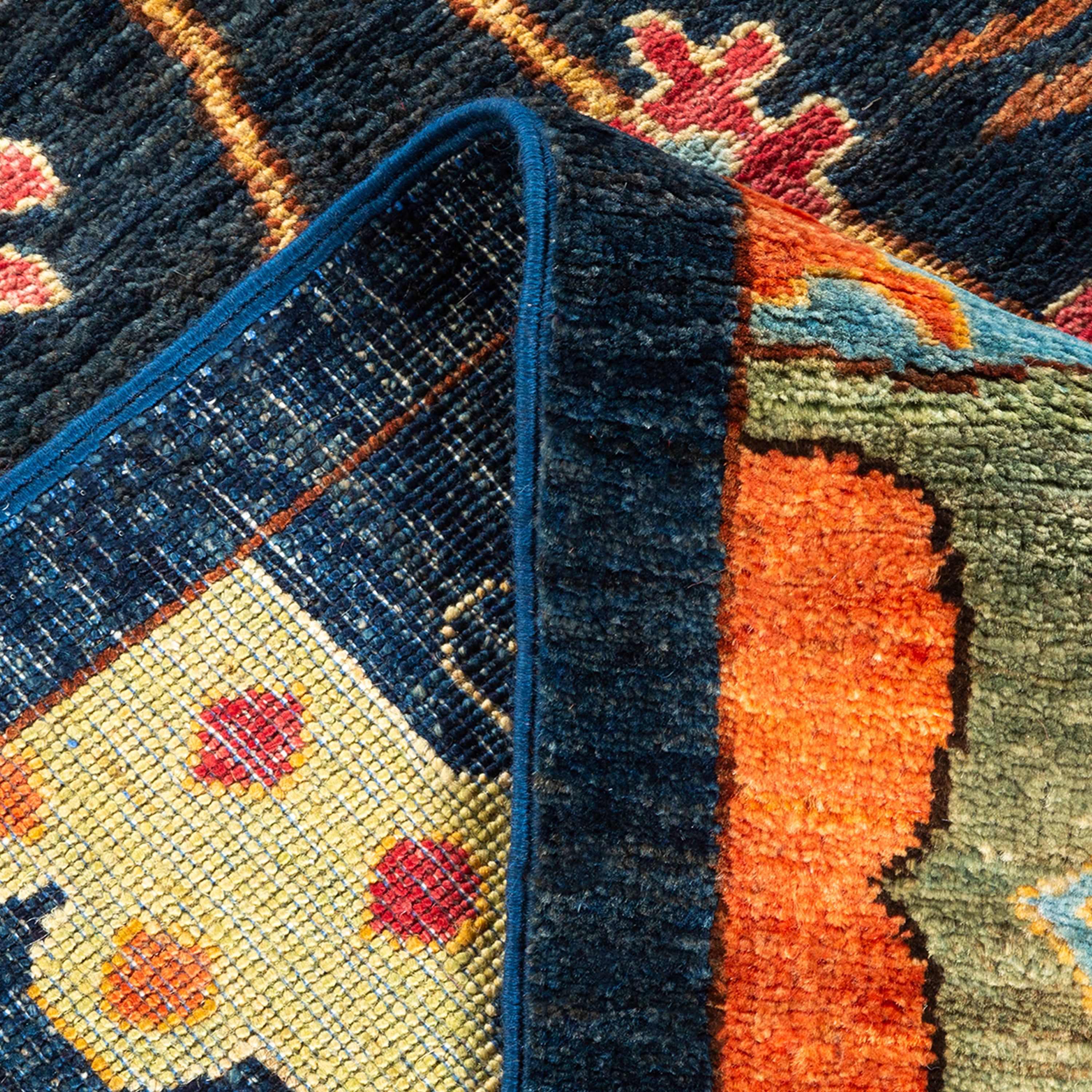 Handmade Blue Traditional Serapi Wool Rug 8'10 x 11'8 - Authentic Persian Design for Living Room, Bedroom & Home Decor