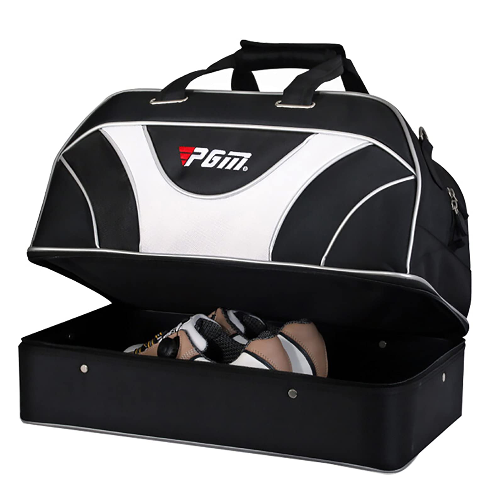 XSJK Golf Sports Handbag - Waterproof Double Layer Men's Shoulder Bag with Shoe Compartment | Large Capacity Travel Duffel Bag for Golf, Gym & Outdoor Activities | Black