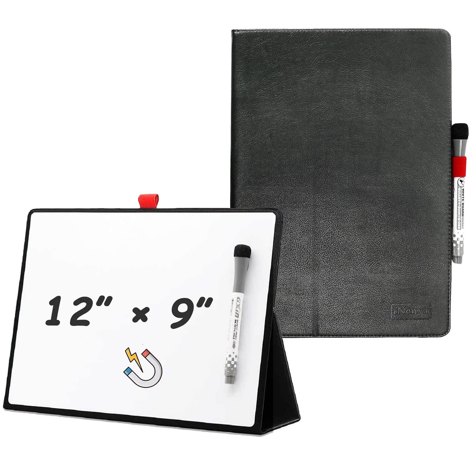 Portable Dry Erase Board 12x9 Inches - Small Whiteboard with Stand | Reusable A4 Mini Drawing Notebook for Kids, Students & Office | Perfect for School, Home & Desk Use