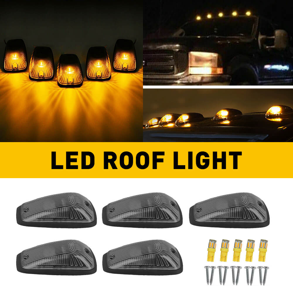 Smoked & Yellow LED Truck Cab Light Kit - Compatible with 88-02 Chevy & GMC Pickup Trucks | Durable Waterproof Roof Lights for Off-Roading & Night Driving