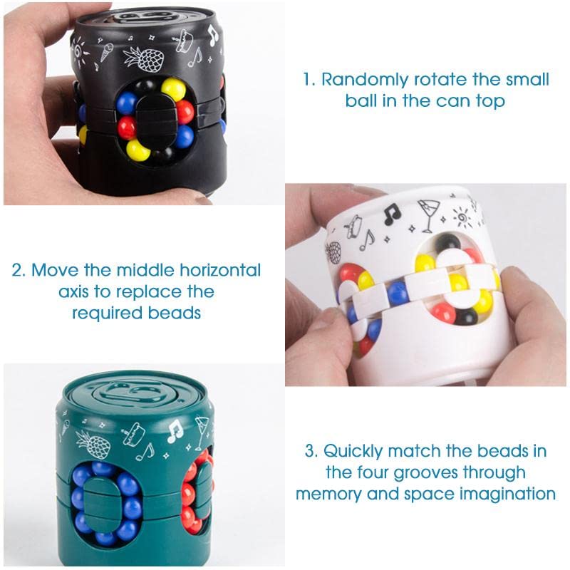 Magic Cube & Fidget Spinner Set - Stress Relief Fidget Toys for ADHD, Anxiety & Focus - Adult & Kids Sensory Therapy Toys - Perfect Gift for Teens, Boys & Girls (Blue) - Great for Office, School & Travel