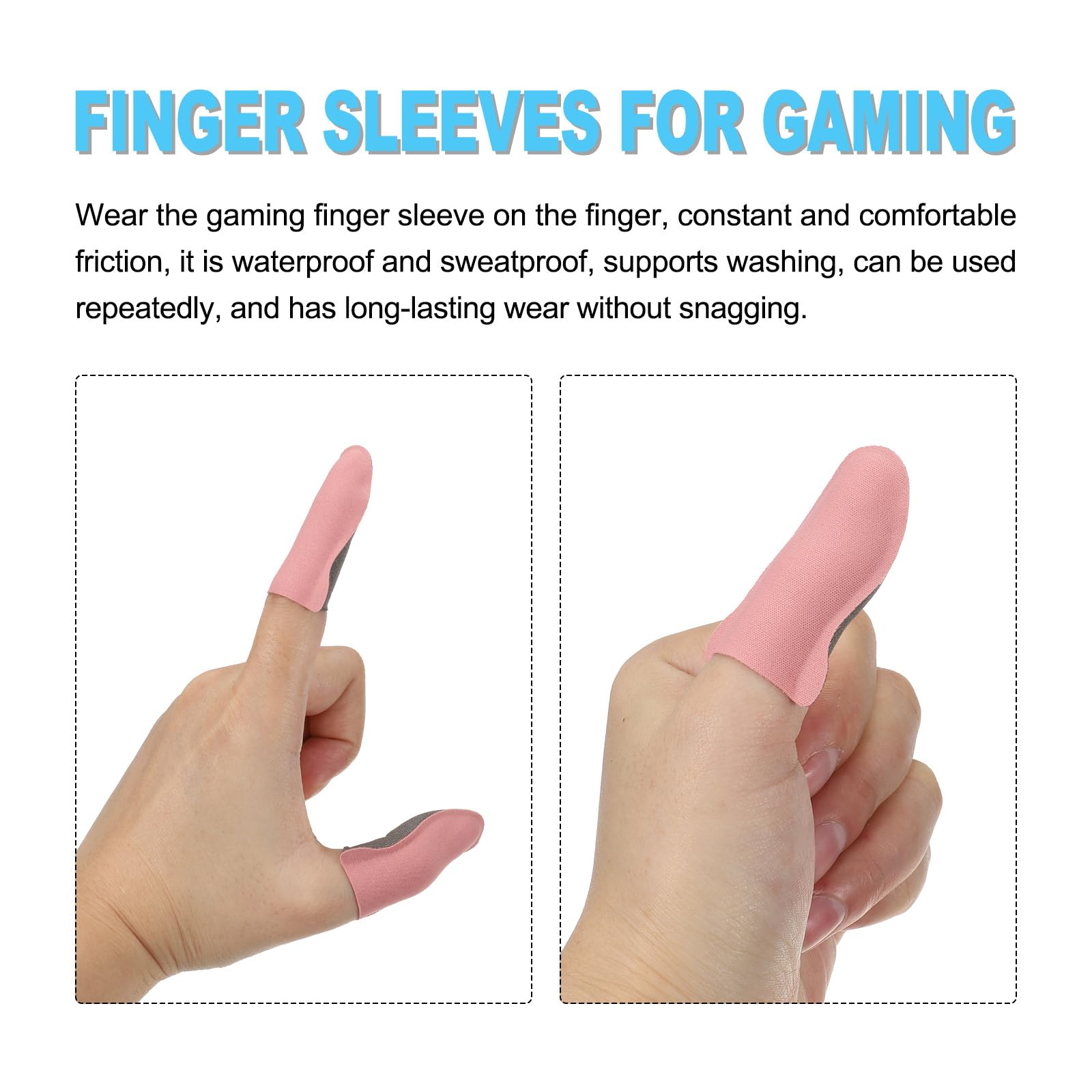Meccanixity Anti-Sweat Gaming Finger Sleeves - Silver Breathable Touch Screen Gloves for Mobile Gaming & Esports (Pink, 1 Pair) - Perfect for PUBG, Fortnite & COD Gameplay