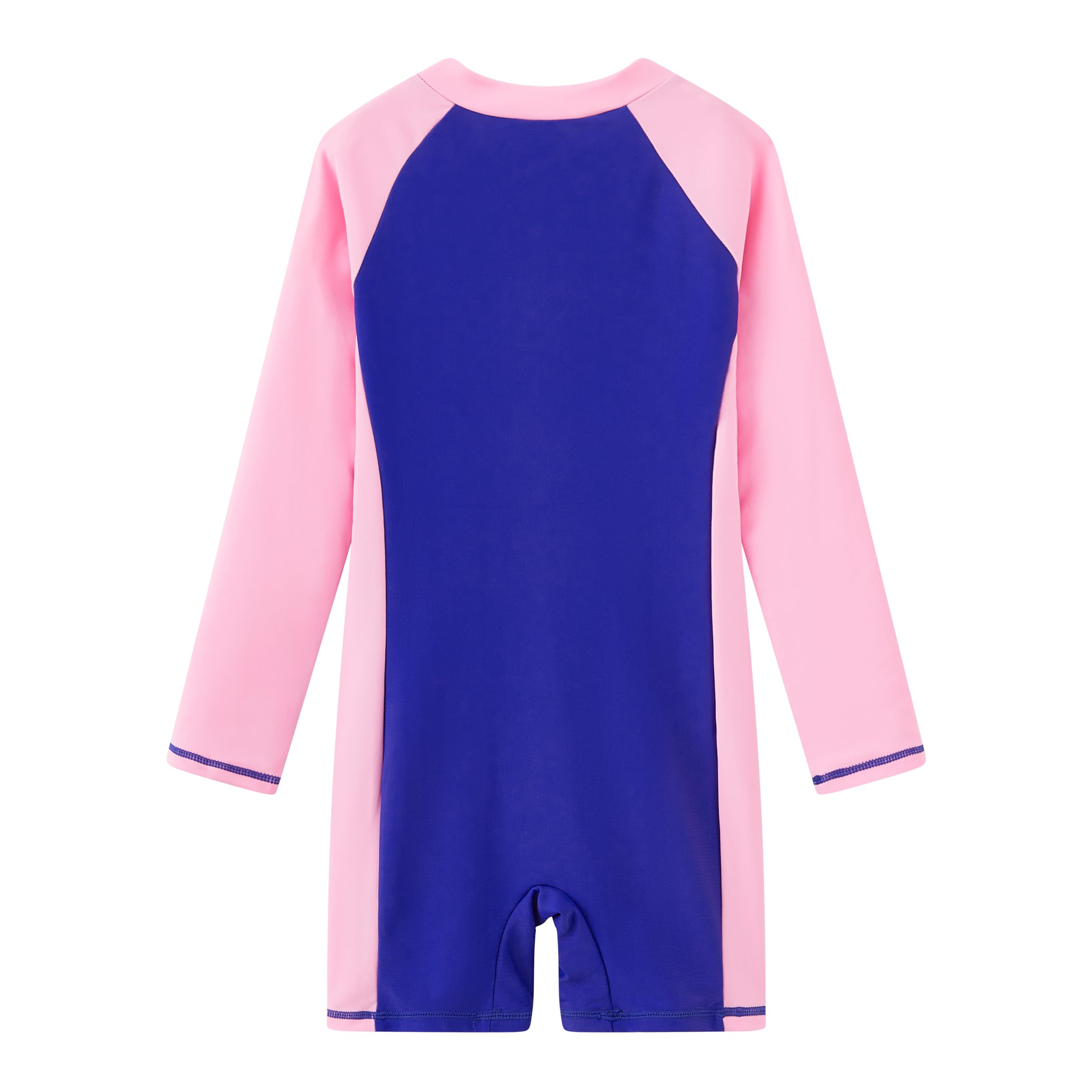 Girls Long Sleeve Rash Guard Swimsuits with Zipper - UPF 50+ Sun Protection Bathing Suits for Swimming, Surfing & Beach Activities