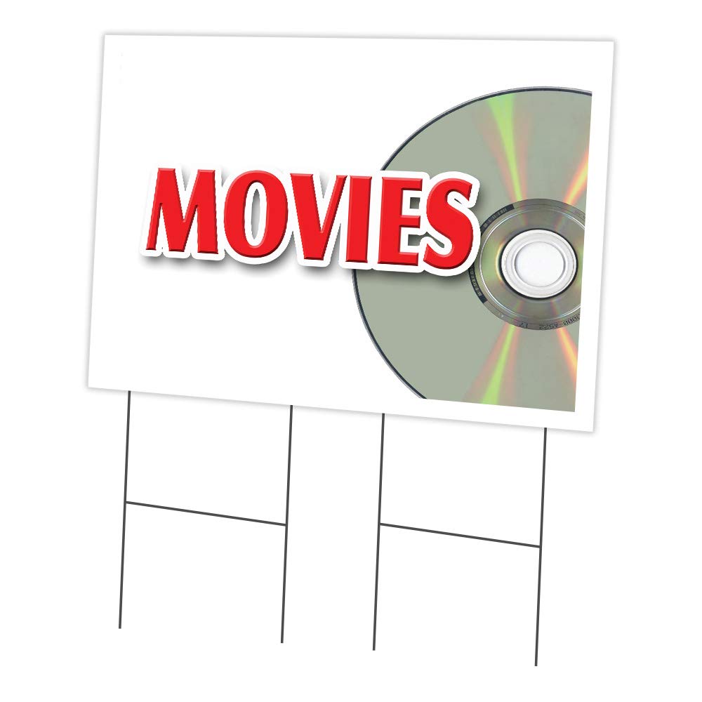 24x36 Inch Double Sided Yard Sign with Stake for Business Advertising | Durable Outdoor Movie Night Promotion Sign | Made in USA | Perfect for Drive-in Theaters, Business Events & Home Decor