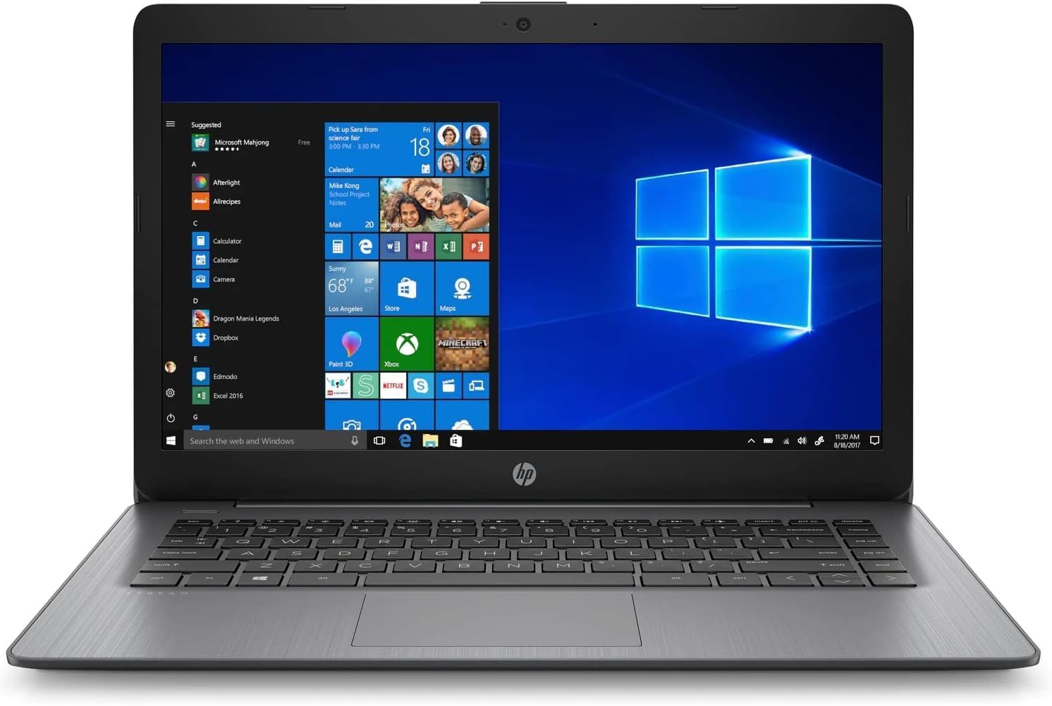 Renewed HP 14 Stream Laptop - 14-inch HD Display, Intel Celeron N4020, 4GB DDR4 RAM, 64GB eMMC, Intel UHD Graphics, WiFi, Bluetooth, Windows 11 Home in S Mode | Perfect for Students, Remote Work & Everyday Computing - Brilliant Black (Model 14-cb119ds)