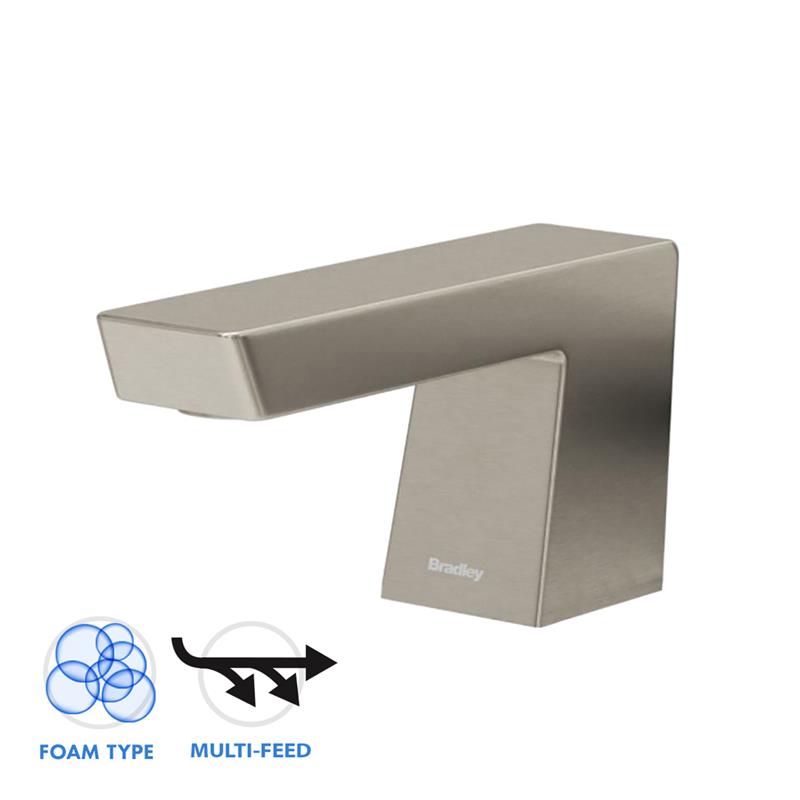 Bradley 6 3700 RLM Zen Series Multi-Feed Tank Deck Mounted Liquid Soap Dispenser - Perfect for Commercial Restrooms, Hospitals, and Office Buildings