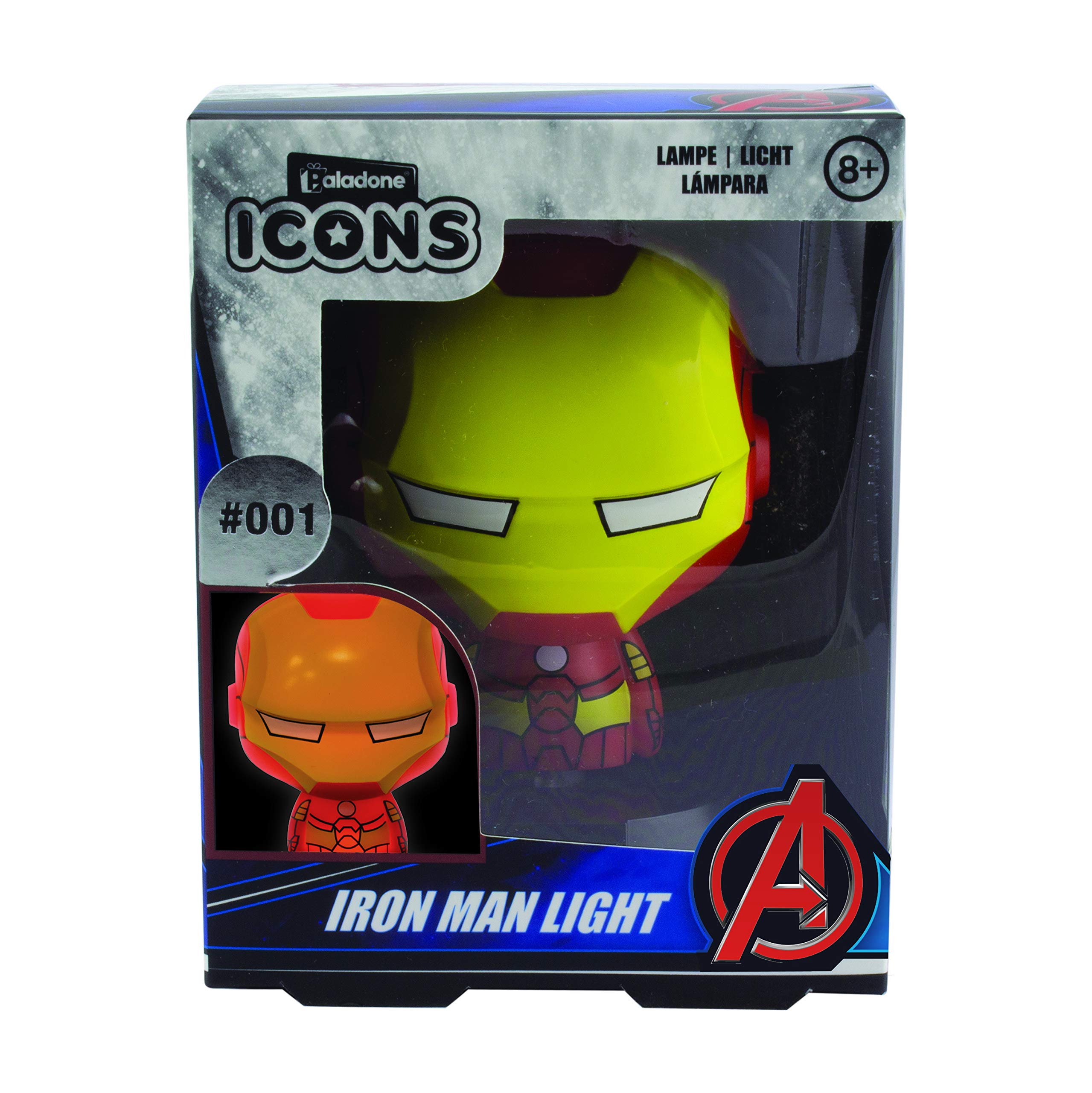 Official Disney Marvel Avengers Iron Man Icon Light - LED Desk Lamp for Home, Office & Gaming Room Decor - Collectible Superhero Merchandise