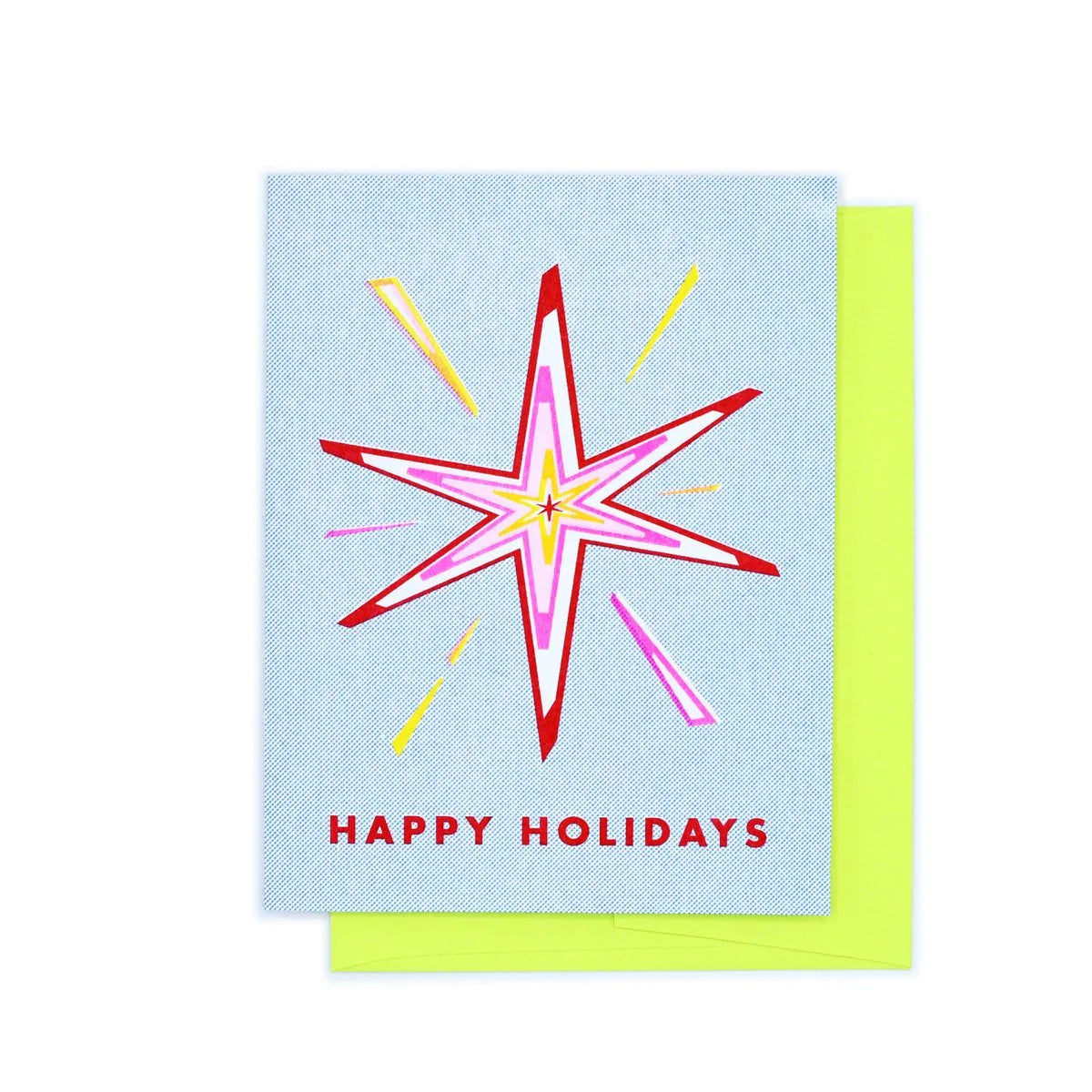 Happy Holidays Star Greeting Cards | Boxed Set of 8 Christmas Cards for Festive Season Wishes