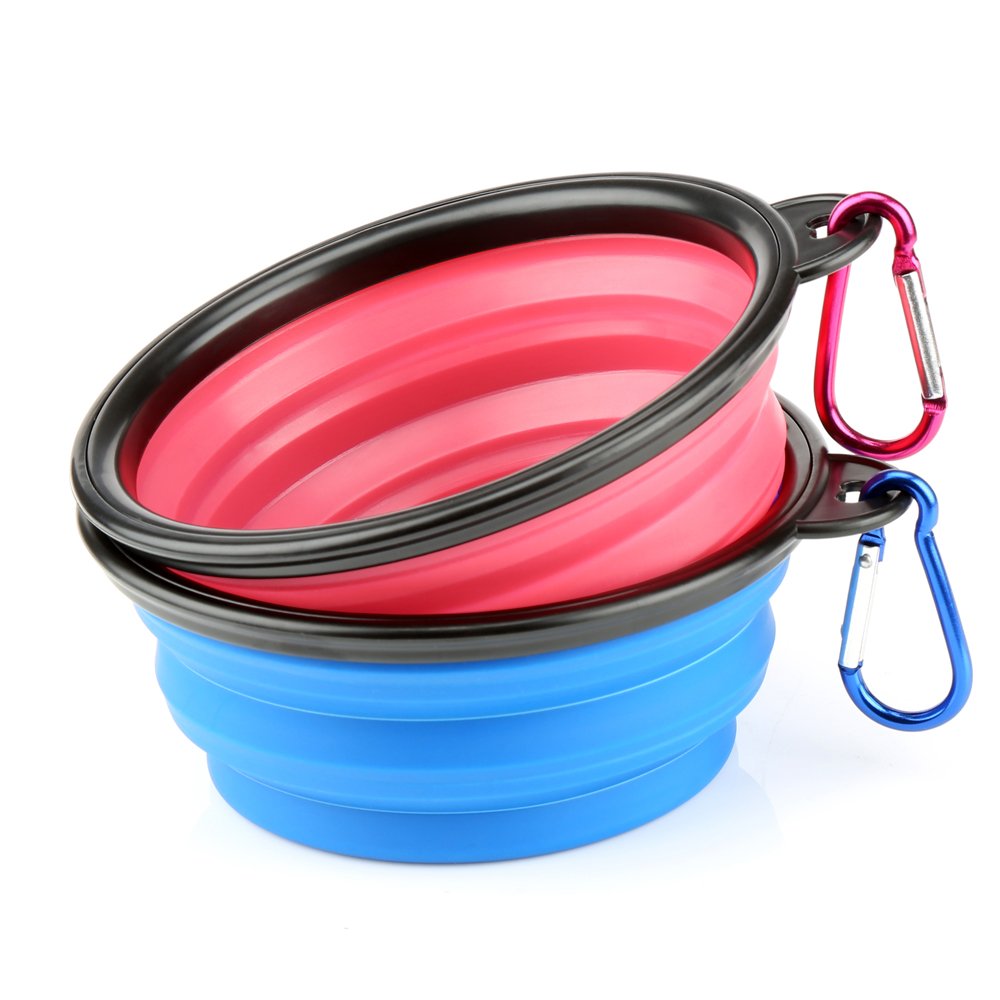 H&S 2 Pack Collapsible Silicone Travel Bowls for Dogs & Cats - Portable Pet Food & Water Dish for Hiking, Camping, Travel (Small) - Perfect for Outdoor Adventures & On-the-Go Feeding