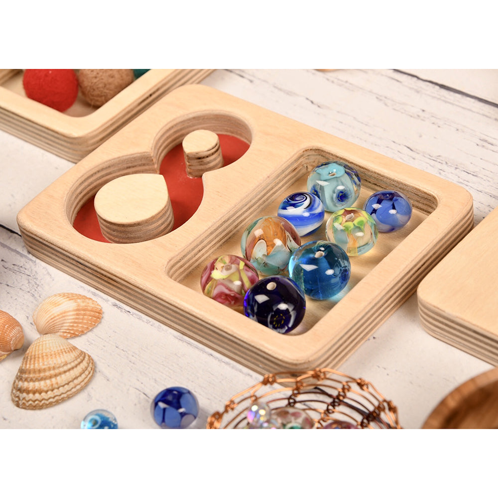 Eco-Friendly Tactile Wooden Number Trays 1-9 | Montessori Math Learning Toys for Kids | Counting & Tracing Set for Early Childhood Education | Perfect for Homeschool & Classroom Use