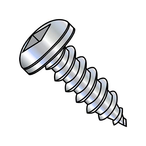 8-18 x 1 Inch Square Recess Pan Head Self Tapping Screws Type A & B Fully Threaded Zinc Plated (5,000 Pack) - Ideal for Metal Roofing, HVAC, and Electrical Enclosure Installations by Shorpioen