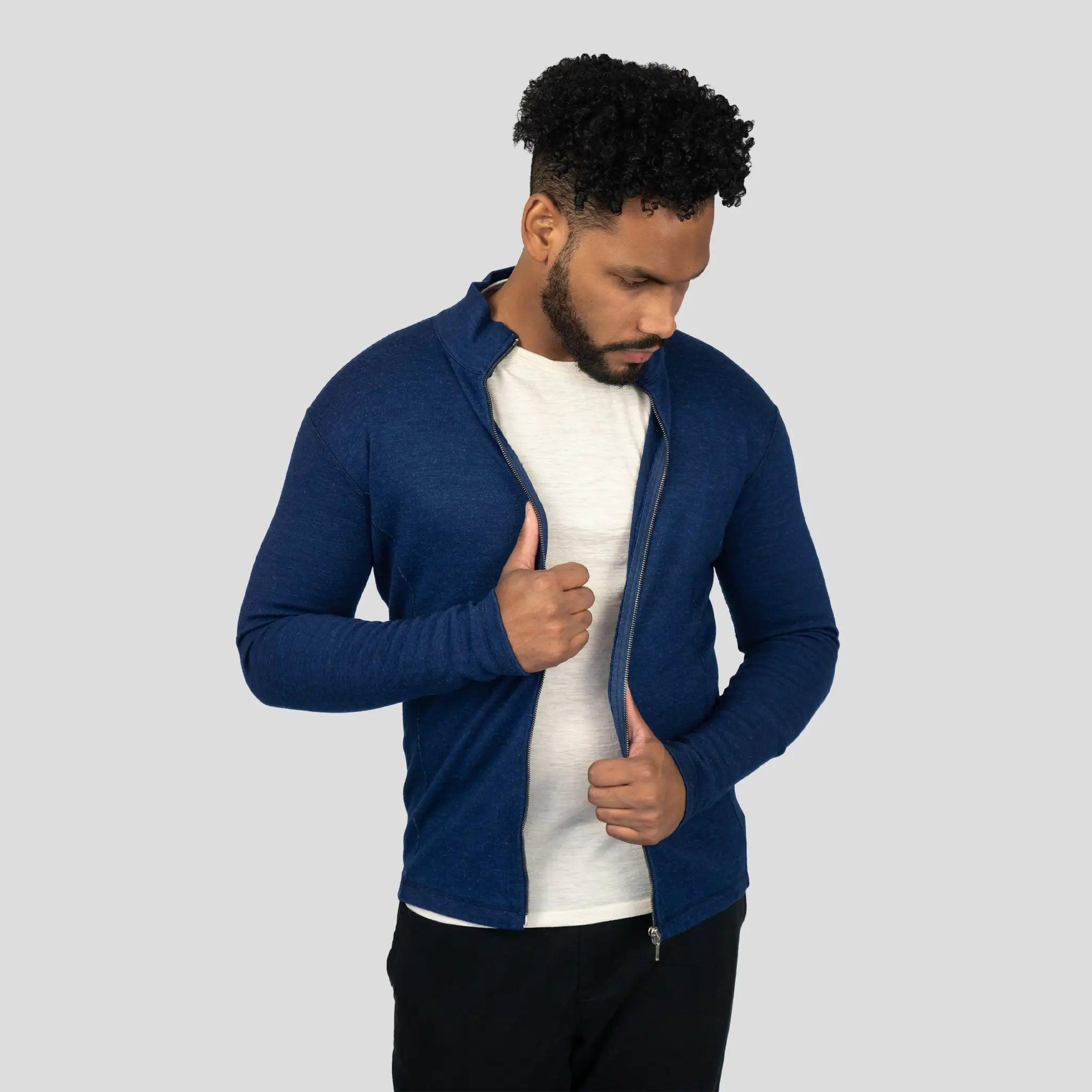 Men's Alpaca Wool Jacket - 420 Midweight Full Zip Fleece for Outdoor Hiking & Winter Travel | Warm & Durable Cold Weather Coat