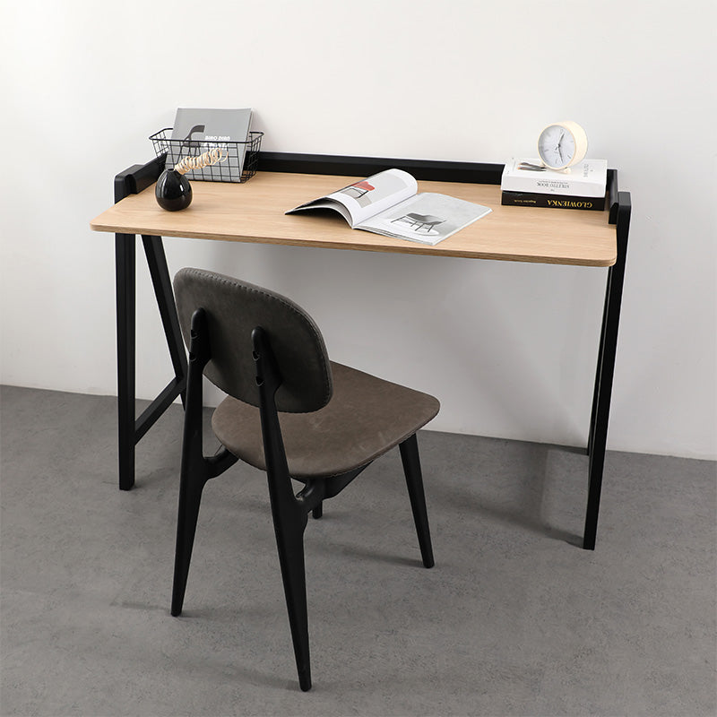 YARA Study Desk 118cm - Black & Natural Wood Writing Table for Home Office, Student Desk with Storage Shelf | Perfect for Small Spaces, Dorm Rooms & Work from Home Setup