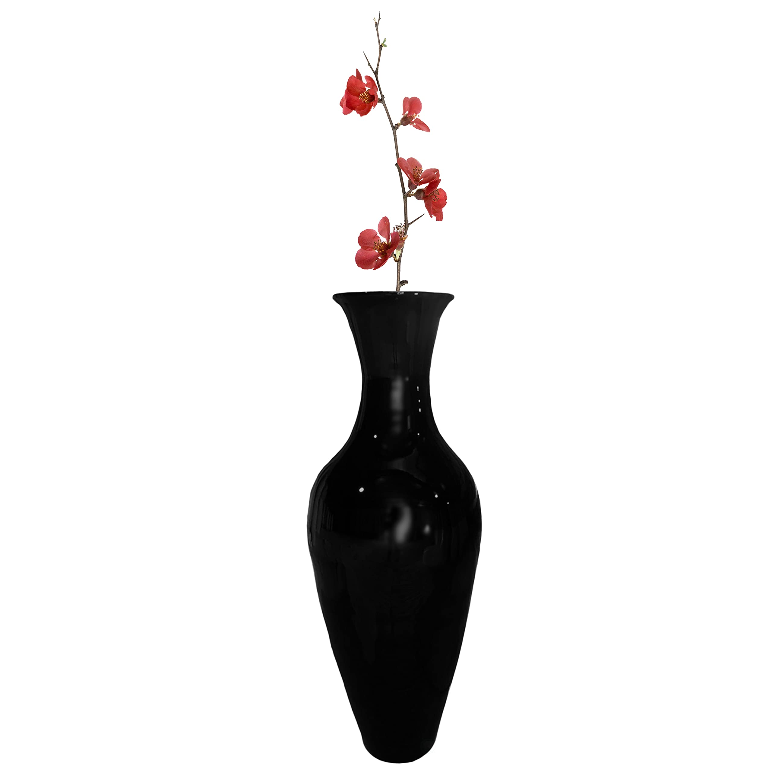 37 Inch Tall Modern Black Bamboo Floor Vase - Large Flower Holder for Dining Room, Living Room & Entryway Decor | Elegant Home Decoration for Weddings, Parties & Interior Design