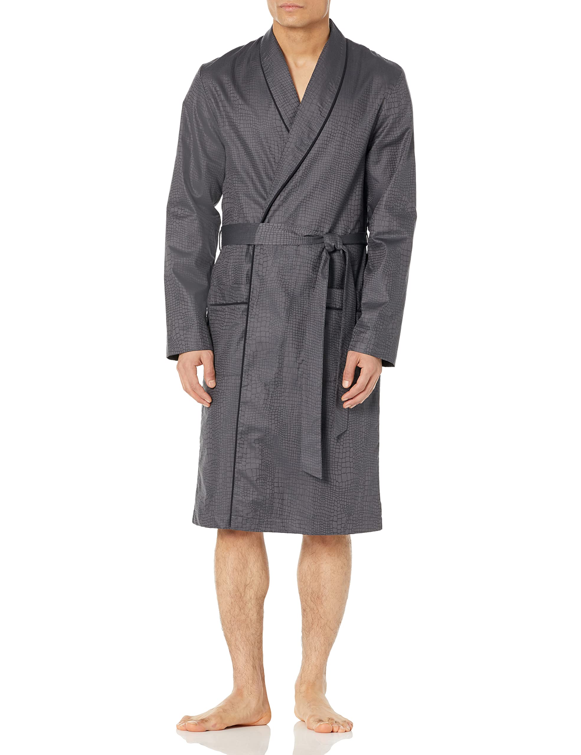 HANRO Men's Select Robe - Premium Cotton Bathrobe for Spa & Home Relaxation - Soft & Comfortable Loungewear for Men