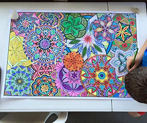 Stuff2Color Giant Mandala Coloring Poster for Kids & Adults - 1 Pack, Stress Relief & Creativity, Perfect for Family Time, Schools, Group Activities & Art Therapy