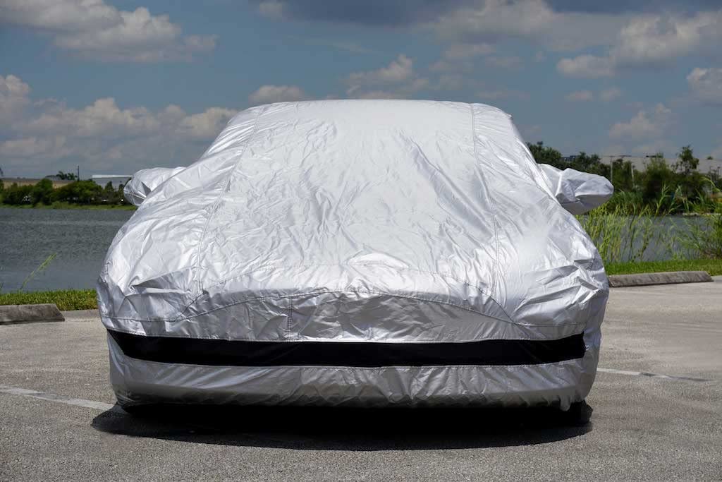 EVANNEX All-Weather Waterproof Car Cover for Tesla Model 3 - Outdoor Protective Cover with Ventilated Mesh & Charging Port Access - Perfect for Parking, Storage & Extreme Weather Protection