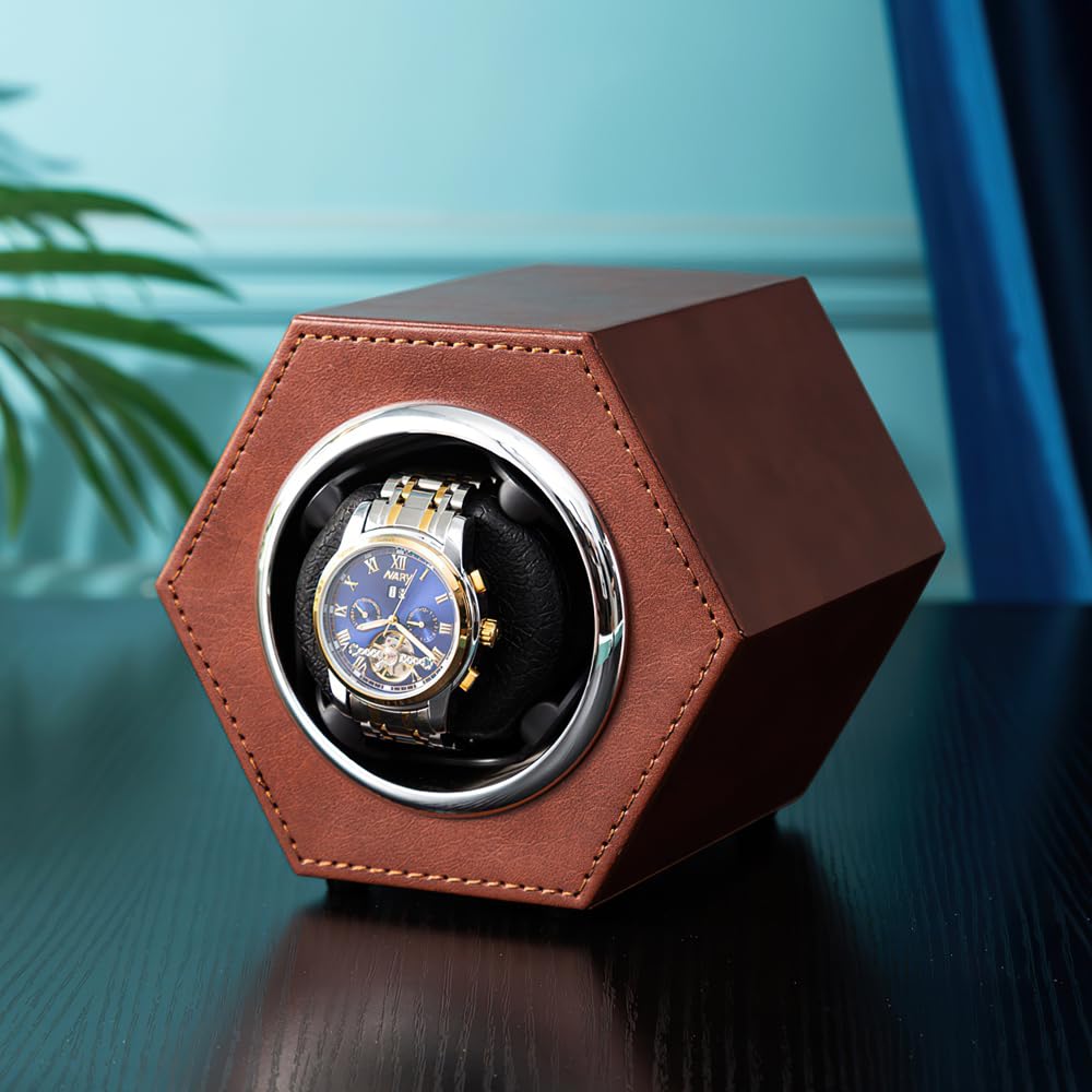 Automatic Single Watch Winder with Flexible Watch Pillow - Japanese Quiet Motor, USB Powered (Adapter Not Included) - Perfect Gift for Men & Women - Ideal for Watch Collectors & Luxury Timepiece Storage