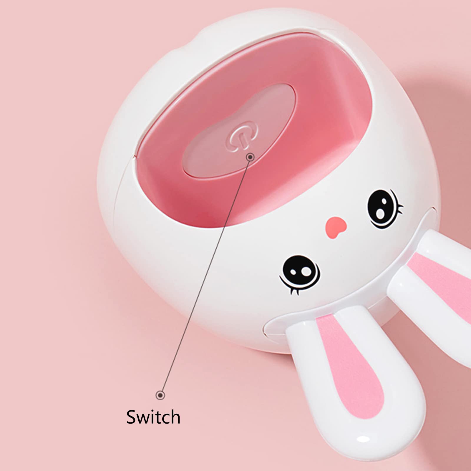 24W LED Nail Dryer Lamp - Cute Rabbit Design Mini UV Gel Nail Light for Home DIY Manicure & Pedicure | Fast Drying Phototherapy Lamp for Nail Art, Gel Polish Curing - Perfect for Salon Professionals & At-Home Nail Care