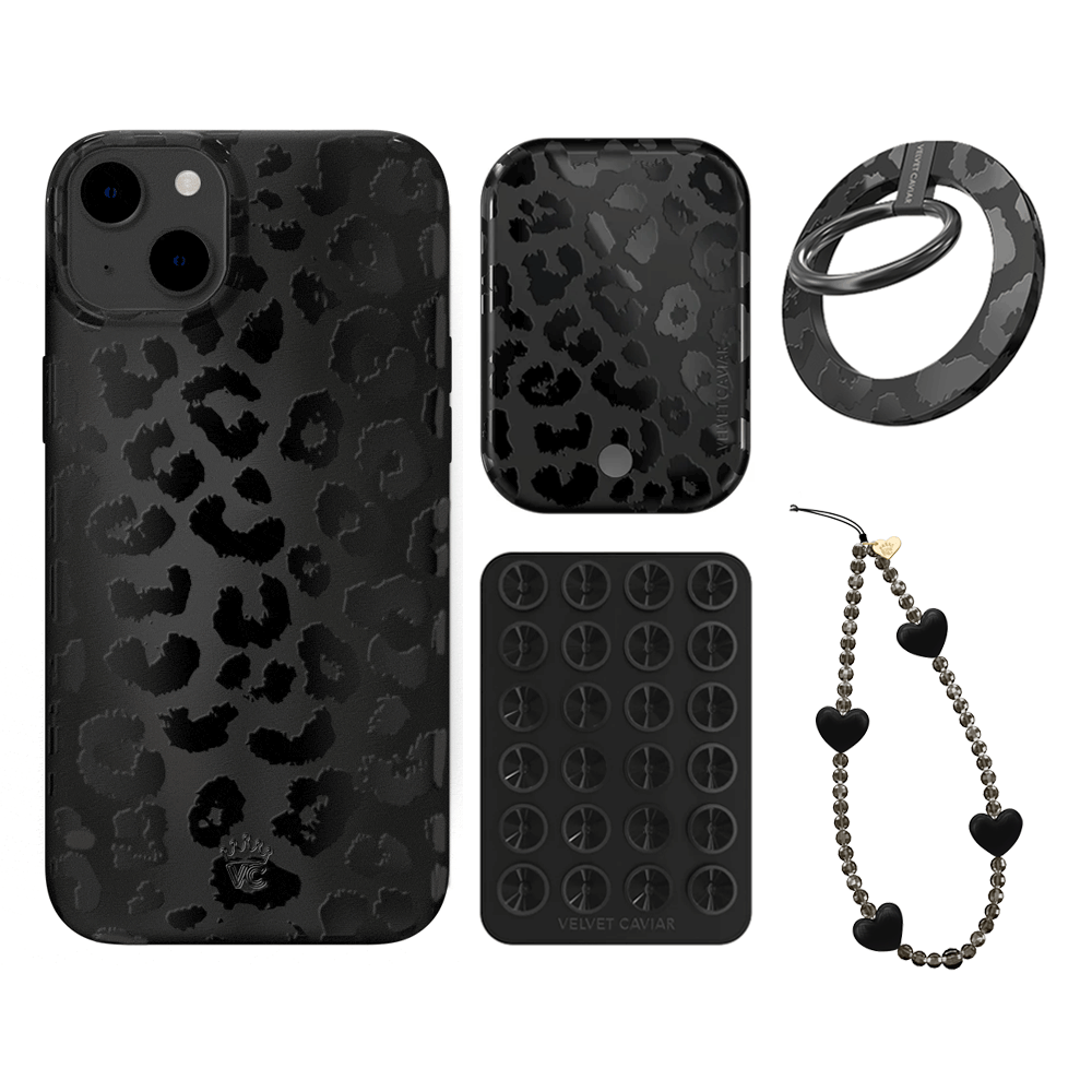Black Leopard iPhone Case with Grip - Stylish & Secure Phone Cover for iPhone 13/14/15 Pro Max - Perfect for Work, Travel & Everyday Protection