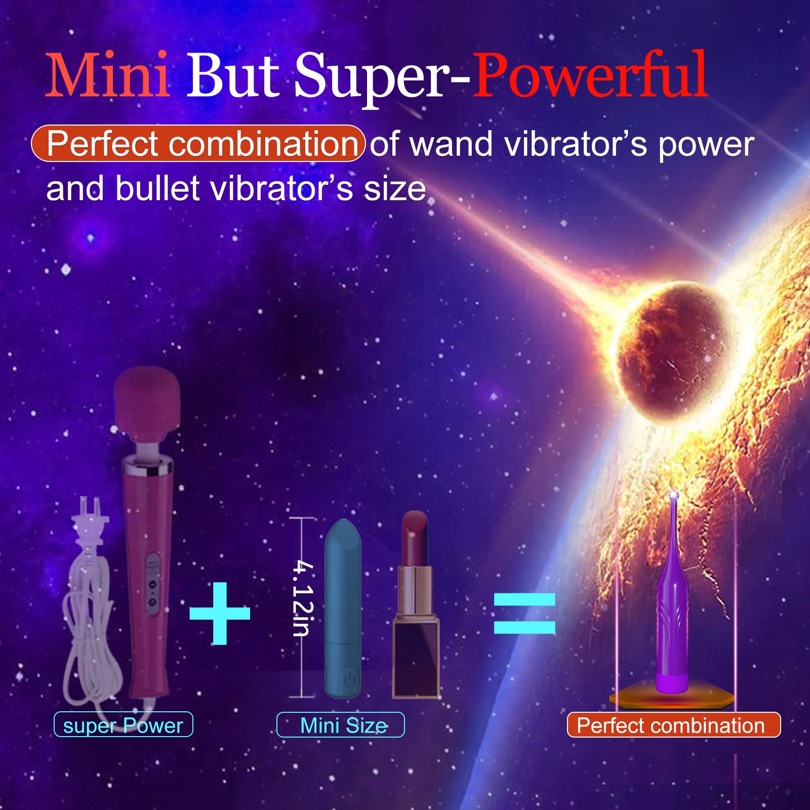 Premium Mini Clitoral & G-Spot Vibrator for Women - Powerful Dual Stimulation Adult Toy with 10 Vibration Modes - Waterproof Couples Sex Toy for Her Pleasure, Nipple & Vaginal Stimulation - Perfect for Solo Play, Foreplay & Spicing Up Relationships
