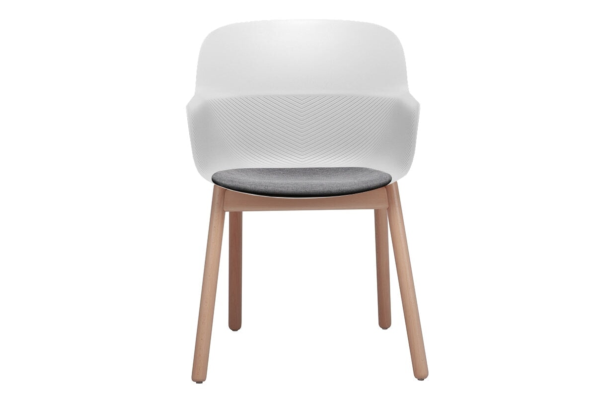 Tommy Tub Plastic Chair with Wooden Leg - Lightweight Outdoor Seating for Patio, Garden, and Poolside Relaxation