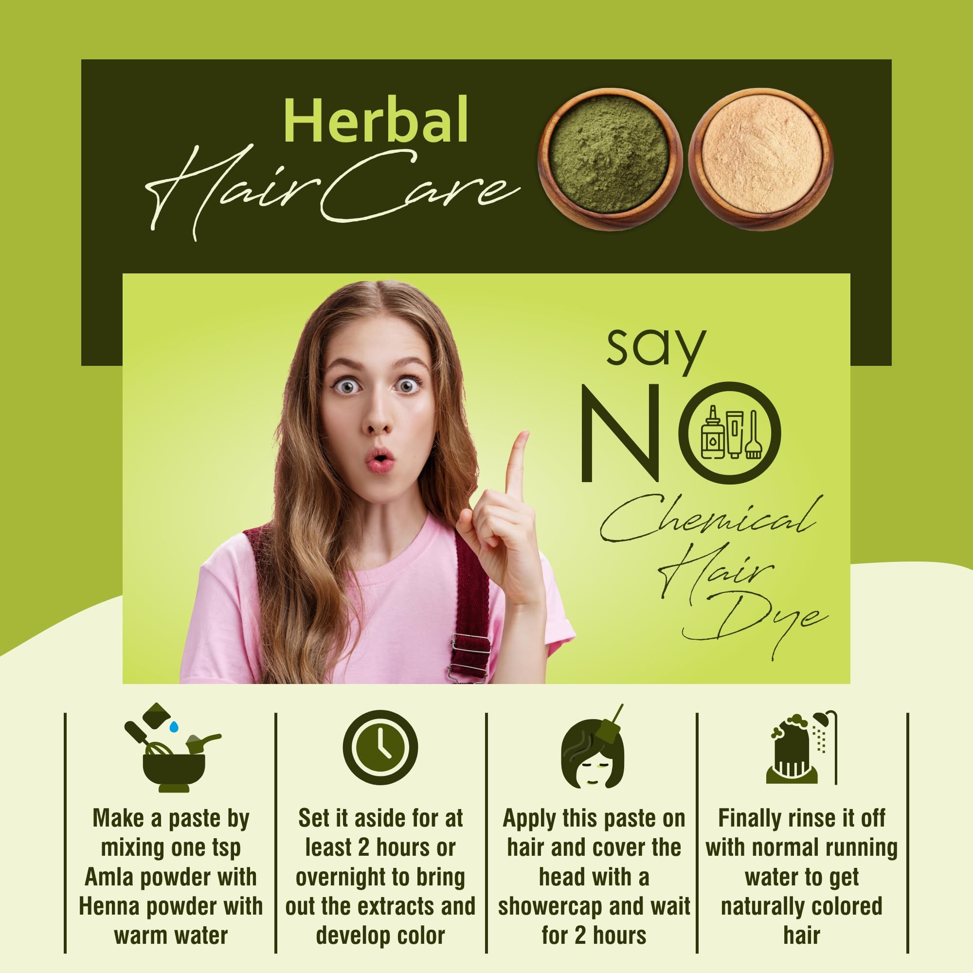 IYUSH Herbal Ayurveda Amla Powder & Henna Powder for Natural Hair Color – 200g | Chemical-Free Hair Dye | Herbal Hair Treatment for Volume & Growth | Perfect for DIY Hair Masks & Ayurvedic Hair Care Routines