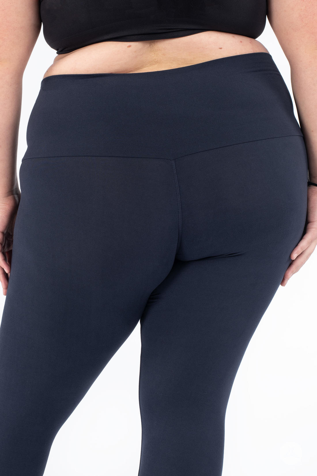High Waist Navy Blue Leggings for Women - Comfortable Wide Elastic Waistband Yoga Pants - Perfect for Workout, Running, Yoga & Lounge Wear
