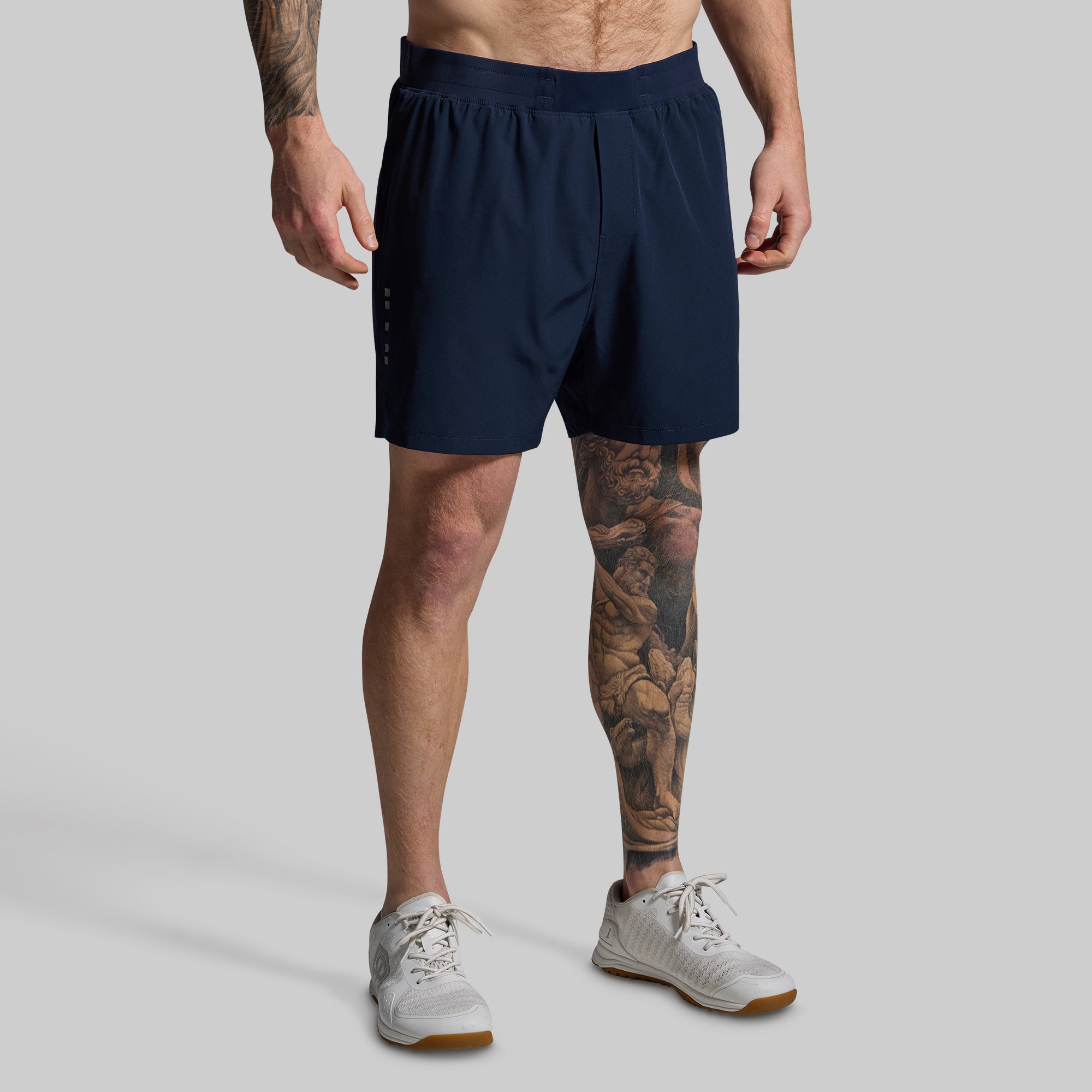 Men's Endurance Running Shorts with Compression Liner - BP Navy Color - Lightweight Workout & Training Shorts for Gym, Jogging, and Outdoor Sports